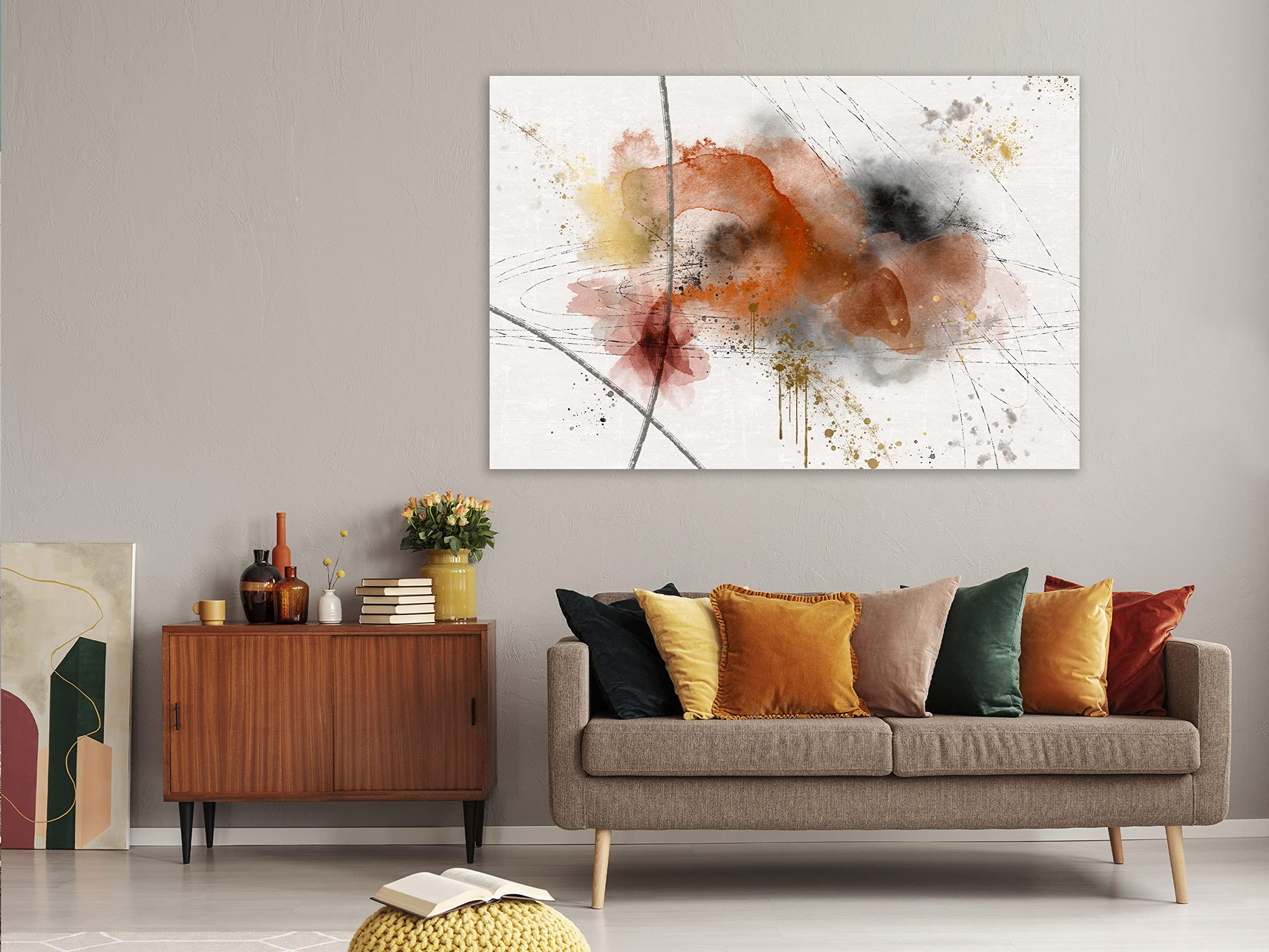 murando Cuadro Acústico Geométrico Diseno 120x80 cm espuma acústica absorbe el sonido aislamiento lienzo de 1 pieza Impresión Artística Decoración de Pared Círculos Abstracto a-A-0747-b-a | Pared Murales Pegatina corativos adhesivos 3d Fotográfico Cosmos