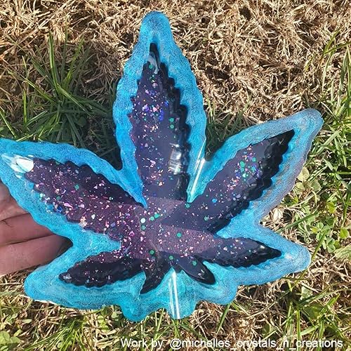 Miniatura 6 de RESINWORLD Molde de cenicero de hojas para resina epoxi, molde de silicona de resina de cenicero de hoja de arce, moldes de bandeja de hojas para