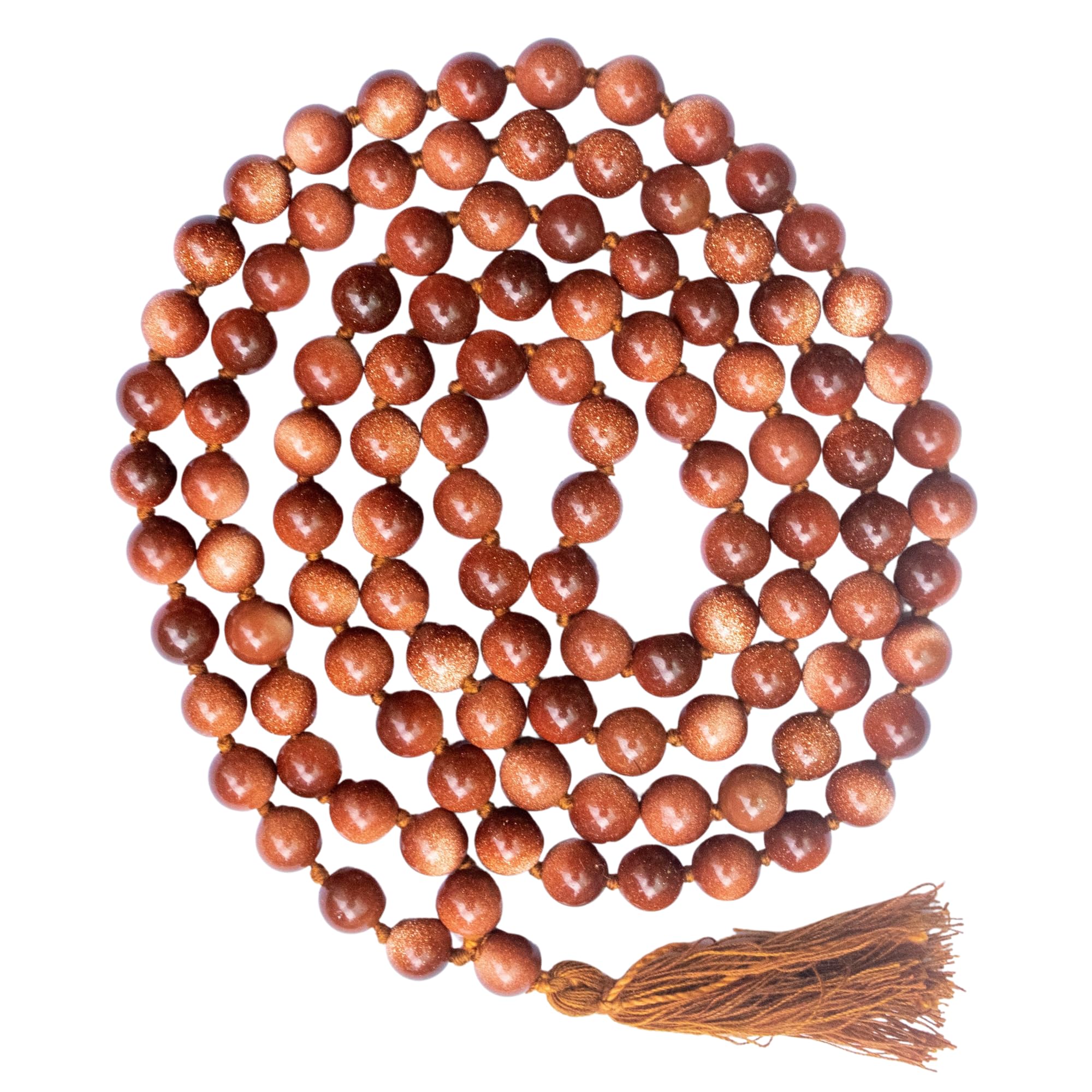 Apnisanskriti Sunstone Mala(108 Beads, 27 inch, 8mm, Lab Certified) - Brown - Natural Sun Stone - Pack of 1 (Brown, 8mm Beads)-image-37
