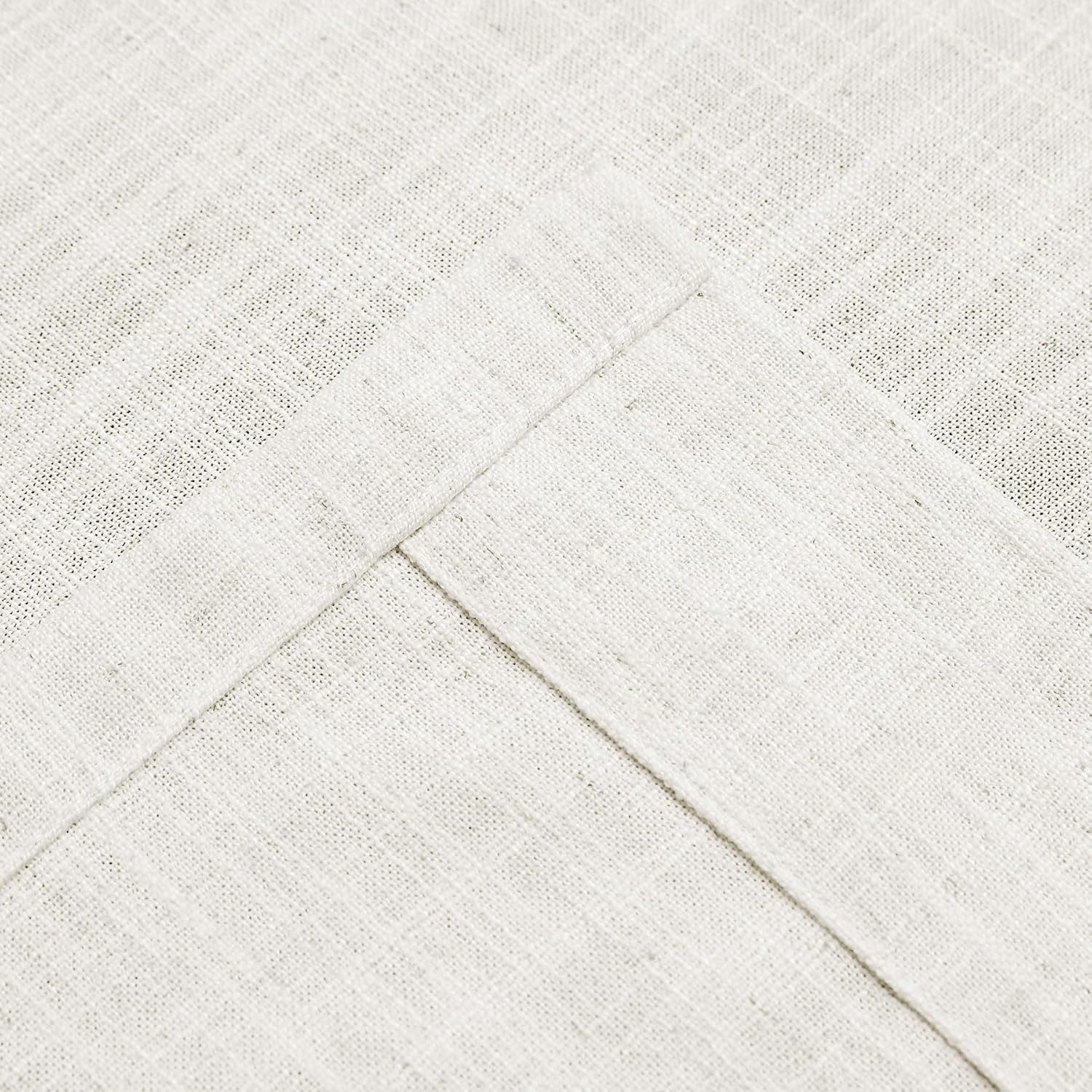 Macochico Extra Wide Flax Curtains96 Inch Lenght Grommet Linen Blend Curtain Panels Light Flitering Window Treatment Curtains for Sliding Glass Door Hallway,Beige White,120W x 96L,1 Panel