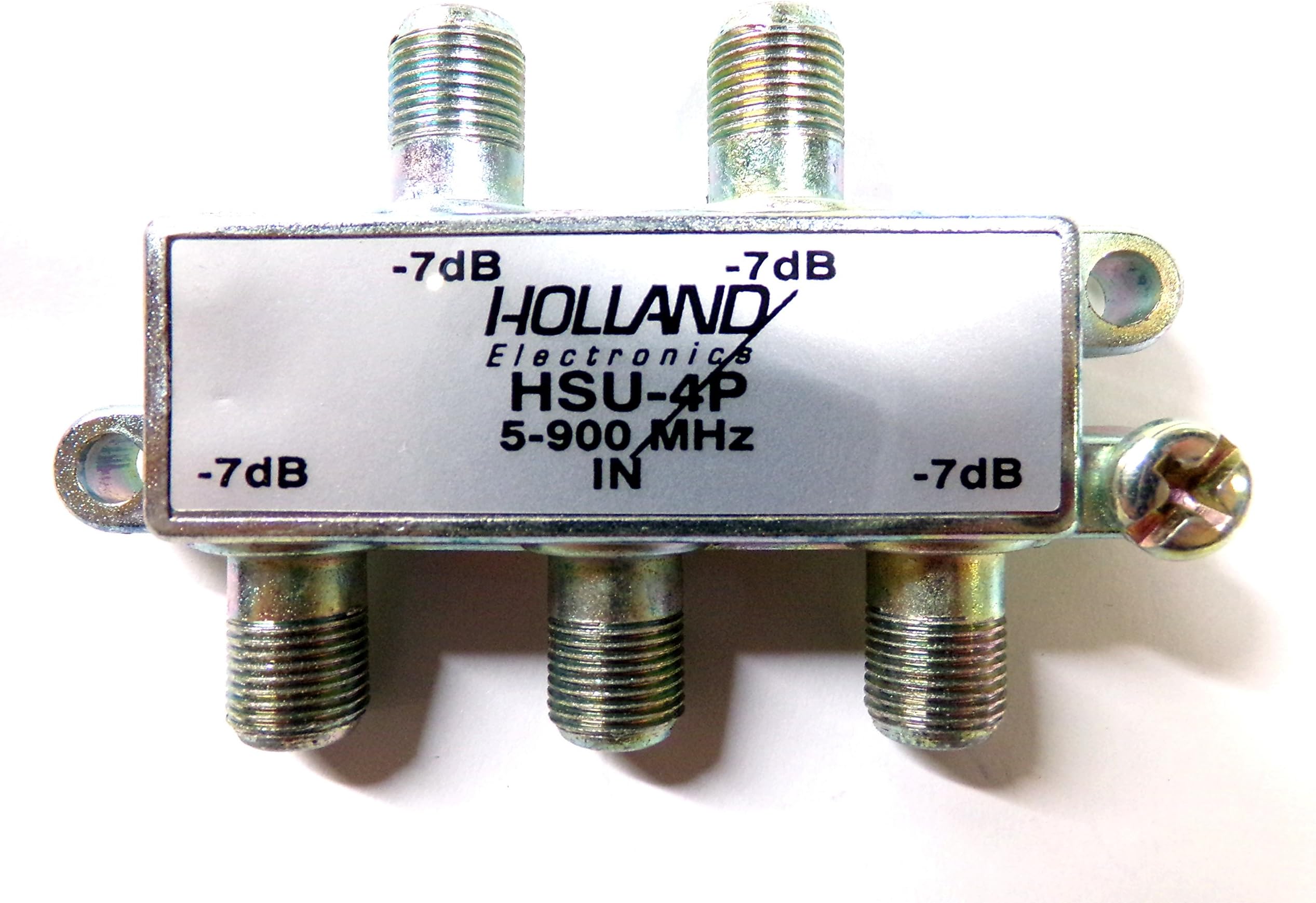 Digiwave HSU-4P 4-Way Splitter, (5-900 MHz), Power Passing One Port, CATV(2 Pack/Order)