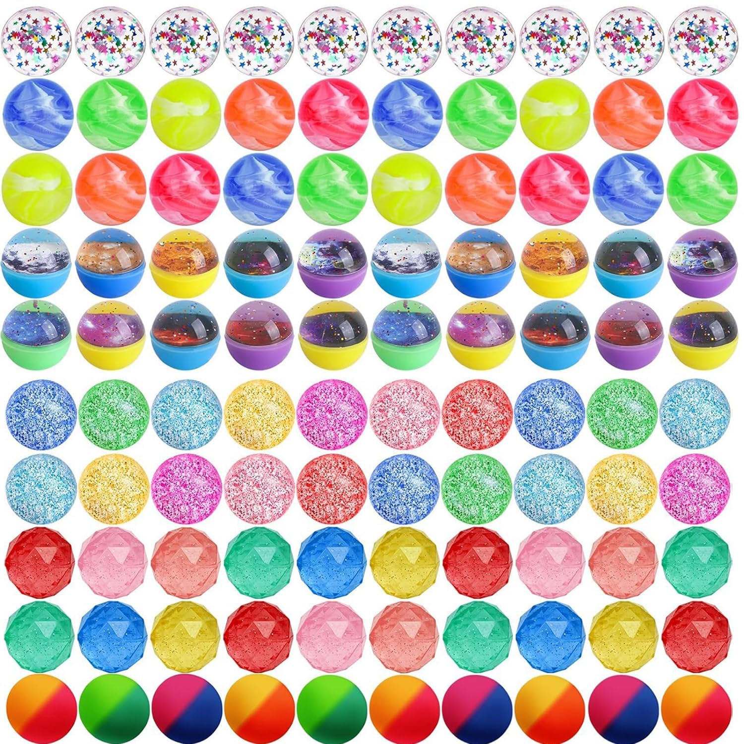 144 Stück Bunt Gummiball, 32mm Flummies für Kinder,Springball Gummiball Hüpfball für Kinder Mitgebsel Kindergeburtstag,Geeignet für Kindergeschenk Werbegeschenke