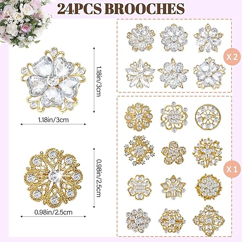 Miniatura 9 de Broches de diamantes de imitación, alfileres de ramillete, broches de cristal, alfileres de diamantes para accesorios de boda, decoración de joyas,