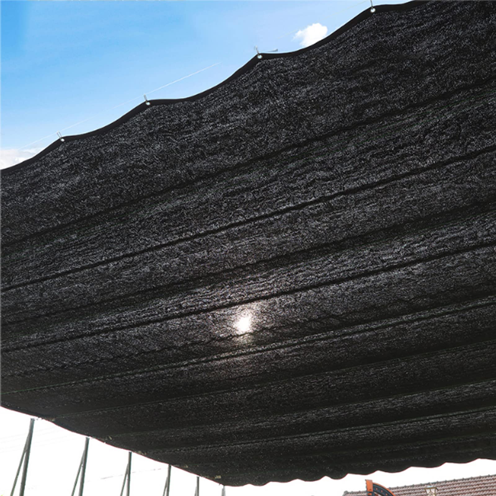 Toldo Parasol Camping Sombra Solar Malla Sombreadora Sun Net Toldo Vela de Sombra Negra Solar Sombra Paño Malla de Ocultación para Malla sombreadora en Jardín (6x8m(19.69x26.25ft))