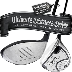 Polara Golf Ultimate Straight Driver - Adjustable Anti-Slice Driver with Beta Titanium Face, 475cc High MOI Clubhead, for Men & Women, 46"