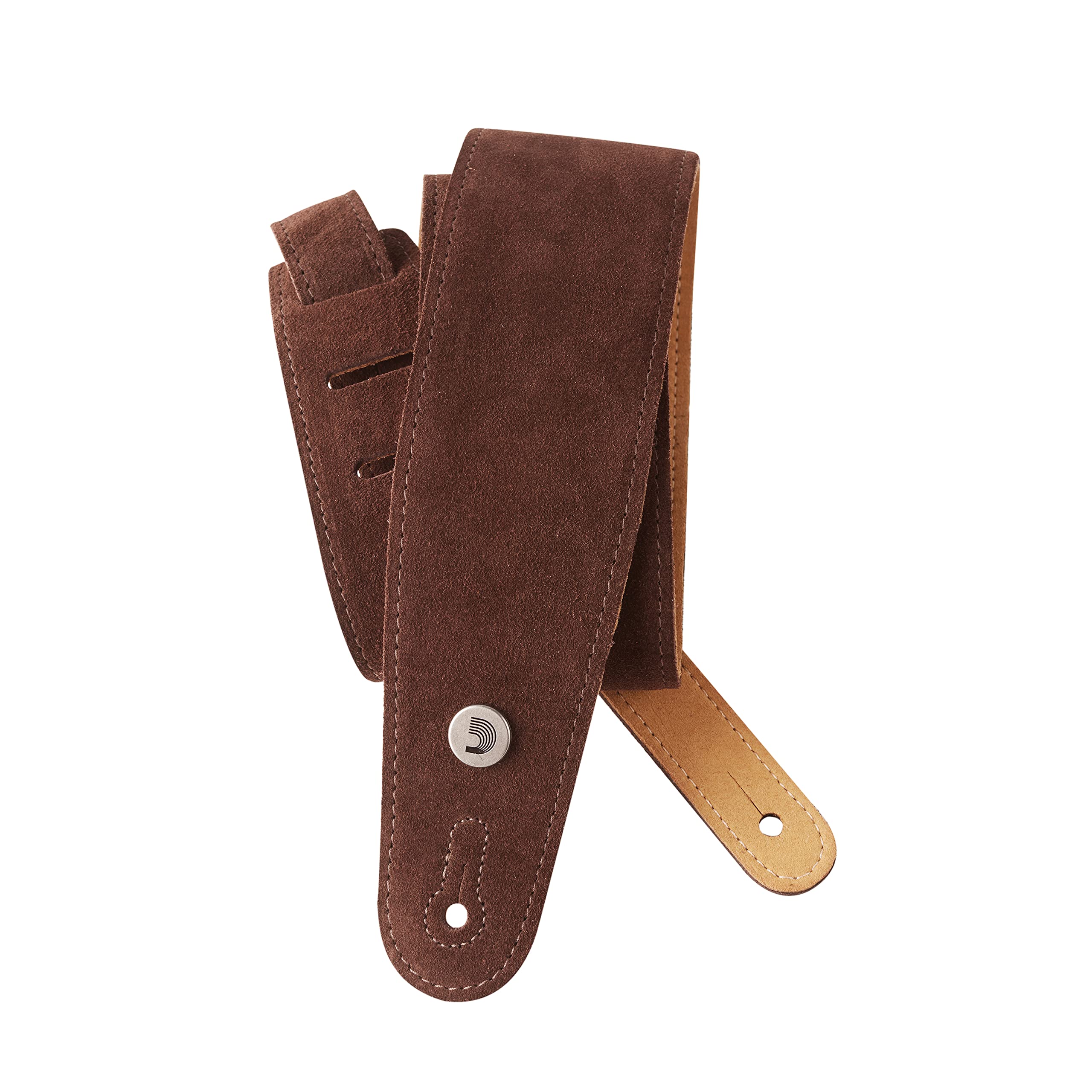 D'Addario Accessories Suede Guitar Strap - Guitar Accessories - Electric Guitar Strap, Acoustic Guitar Strap, Acoustic Electric Guitar Strap & Bass Guitar Strap - Cognac