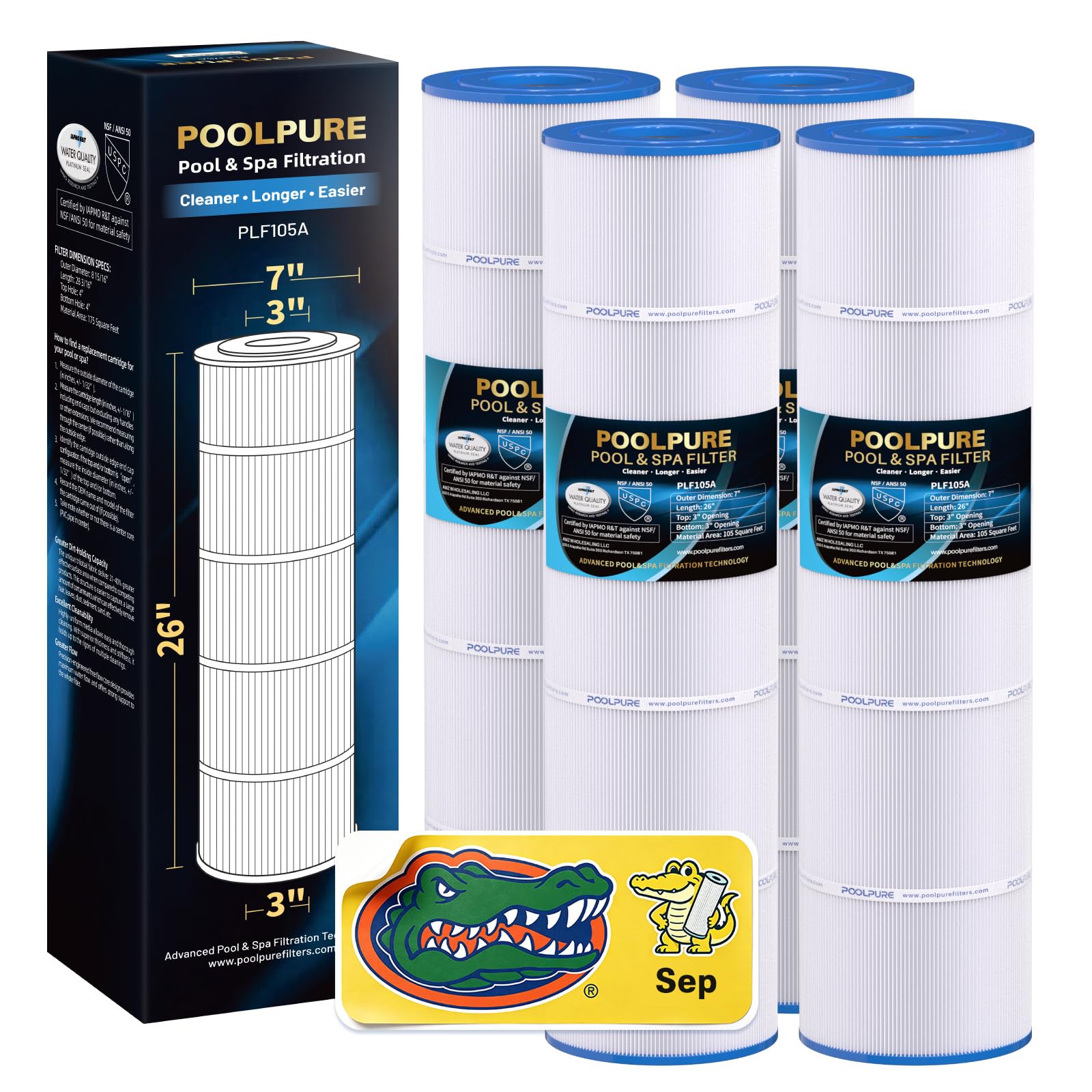 POOLPURE CCP420 Pool Filter Replaces Pentair Clean and Clear Plus 420 4Pack