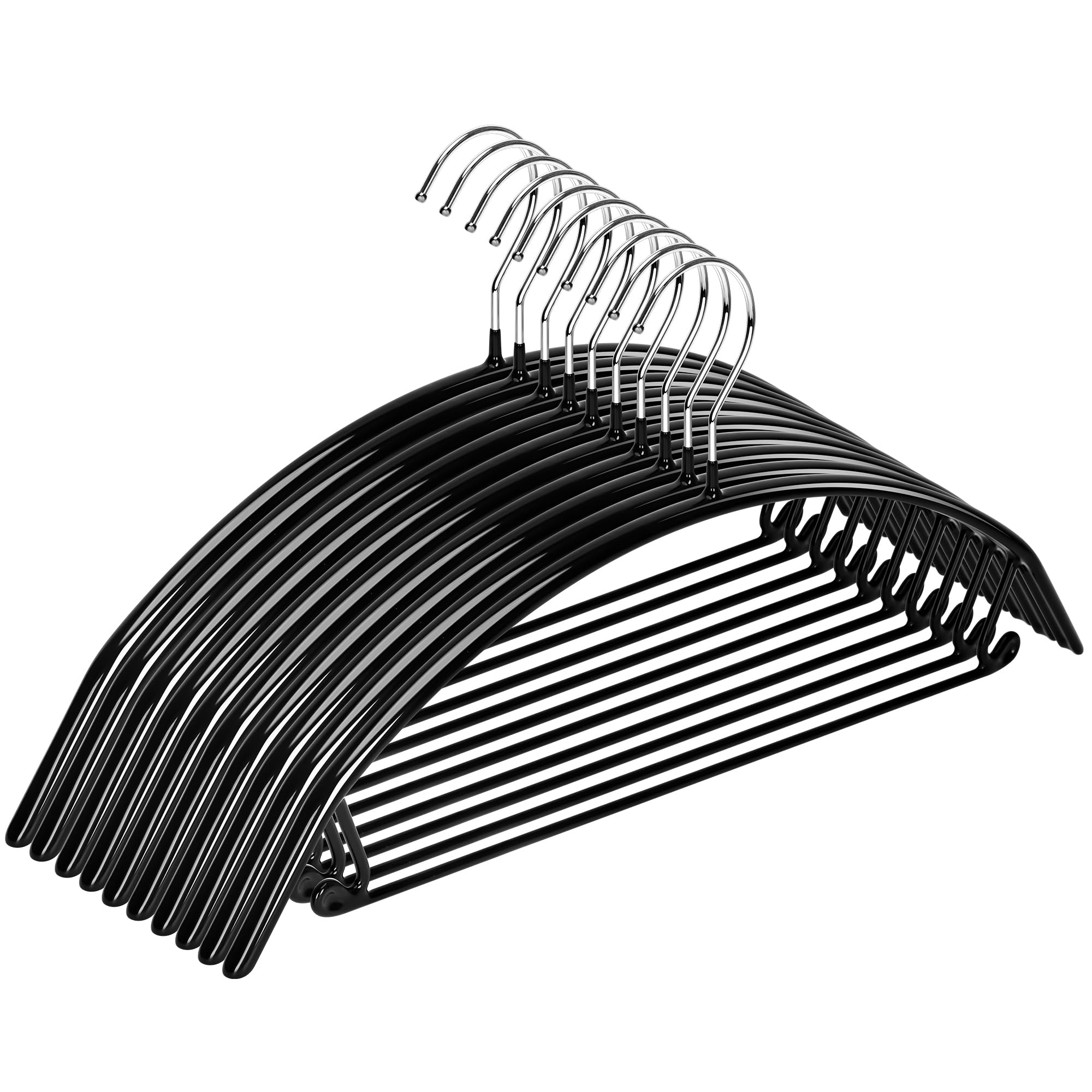 EssenFlolis 10 Pack No Shoulder Bumps Rubber Metal Coat Hangers — image 1