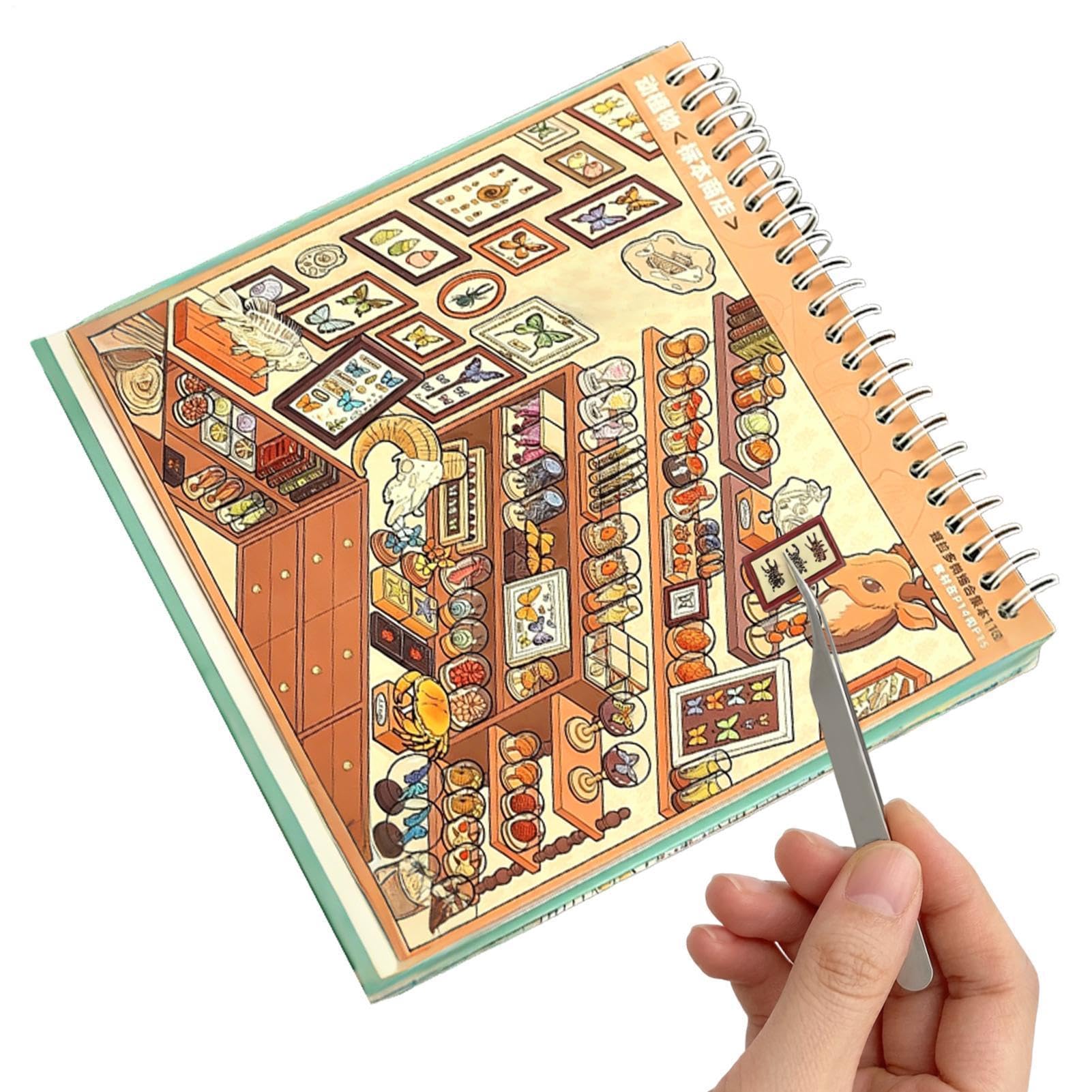 Libro de pegatinas para niños Sticker Scenes de 10 piezas creativas 3D para recompensas 8