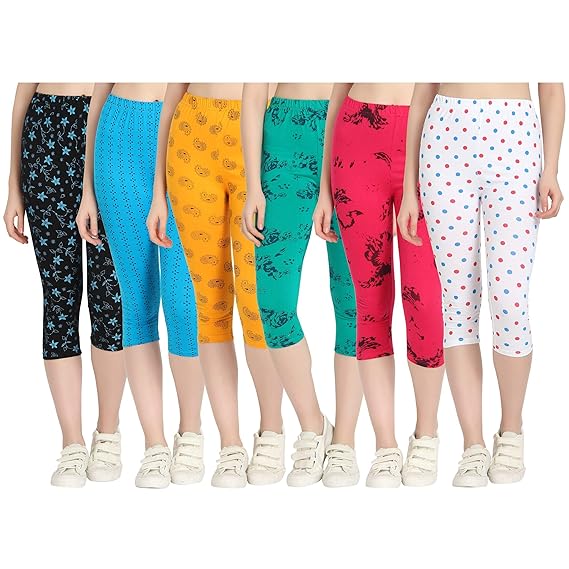 Printed Capri for Womens/Girl Pack of 6