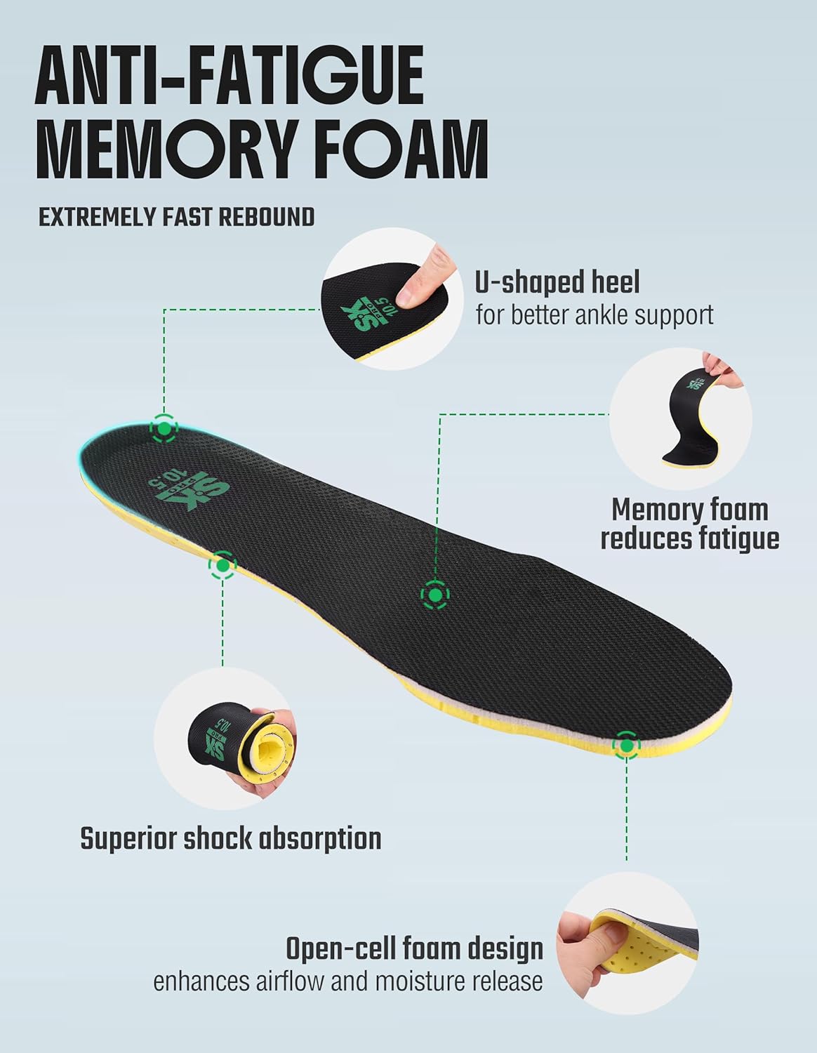 SKPRO Steel Toe Work Boots for Men, Non Slip Safety Boots Puncture Resistant, Comfortable Industrial Construction Shoes - Image 7