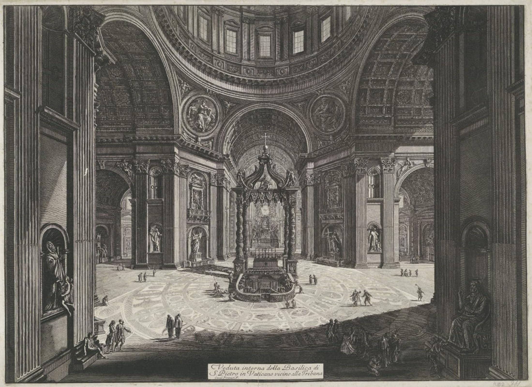POSTERIIk Famous Print Pop Art Wall Art Graffiti Transept Van De Sint Pietersbasiliek Te Vaticaanstad by Battista Piranesi Art Prints for Home Decor 60x90cm
