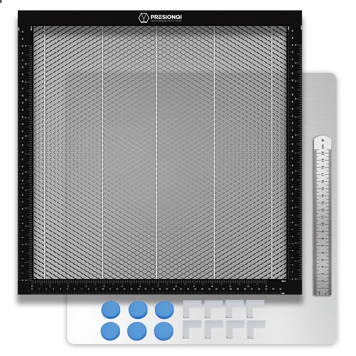Cama láser de panal 400x400mm con mesa de trabajo de aluminio para grabador