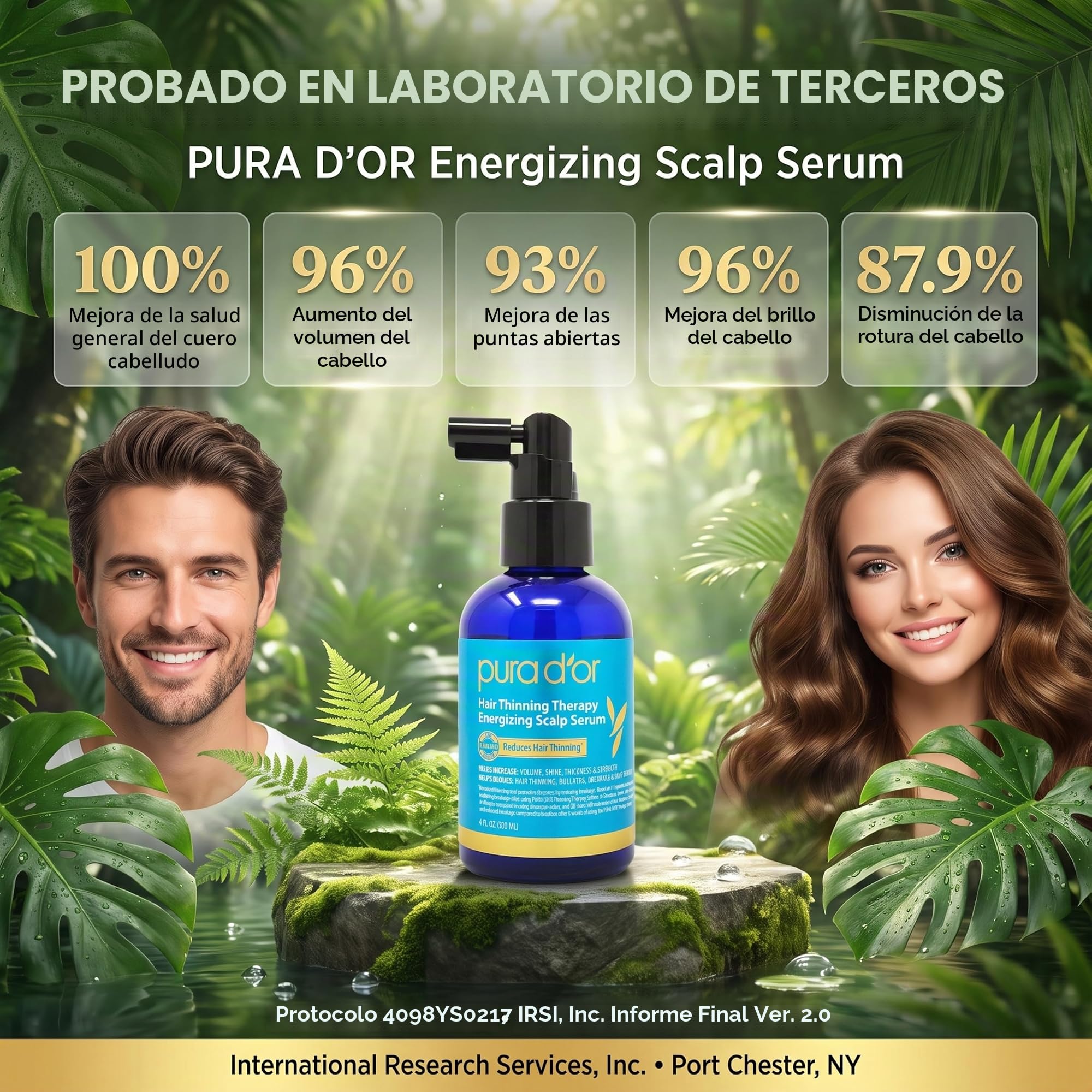 Pura D'Or Terapia de adelgazamiento del cabello del cuero cabelludo energizante serum revitalizante (120 ml) una infusión de aceite de argán, para todos los tipos de pelo (embalaje puede variar)