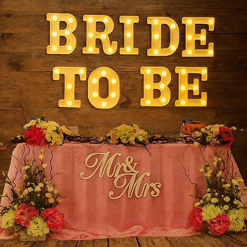 Miniatura 6 de Honoson 9 Pcs Bachelorette Party Decorations Bride to Be Lights up Sign Engage Wedding Bridal Shower LED Neon Light for Women Bachelorette Party