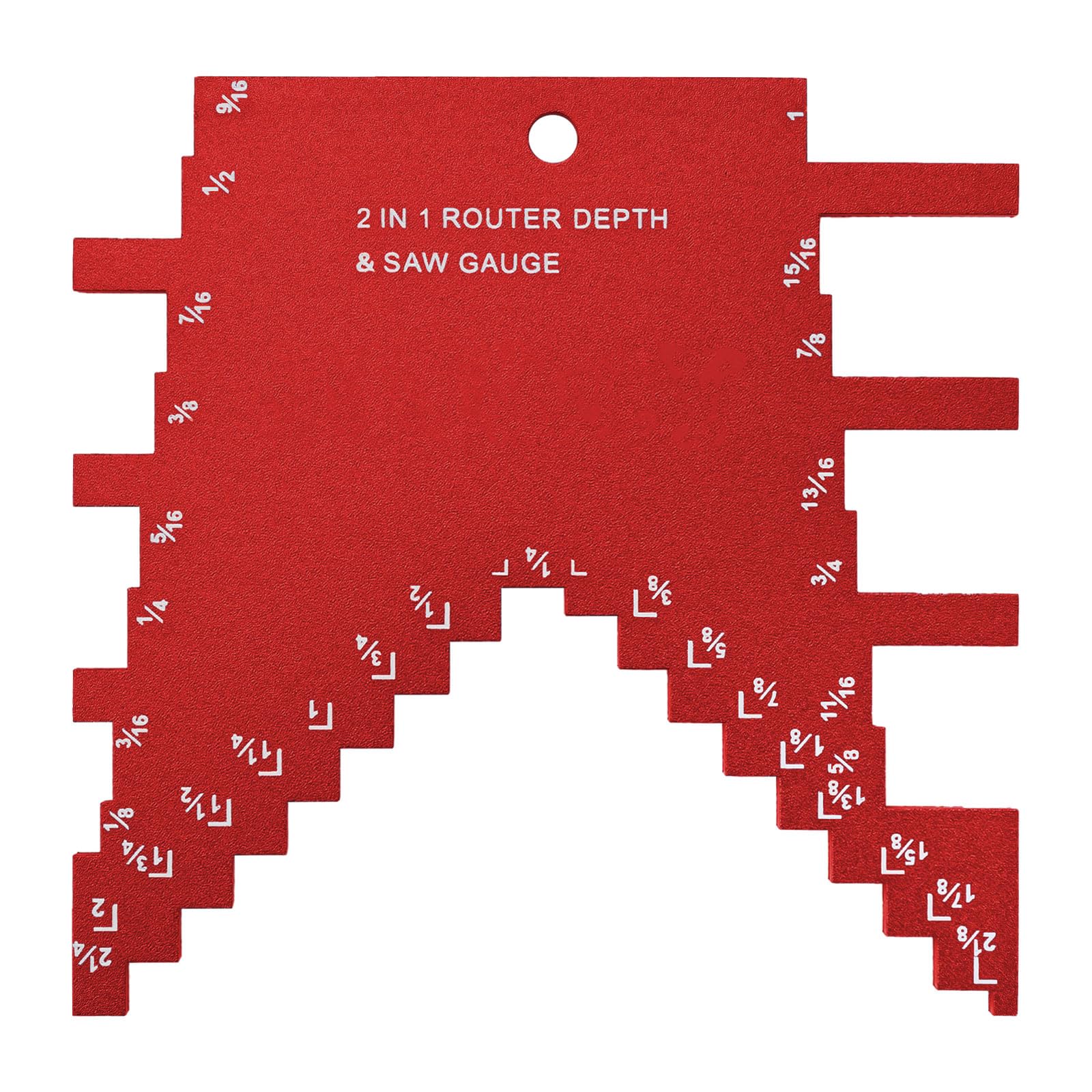 Aepiraza Step Depth Gauge, 2 in 1 Step Depth Gauge for Router and Table Saw, Aluminum Ultimate Clarity Depth Gauge for Setting up Blade Height (Red)