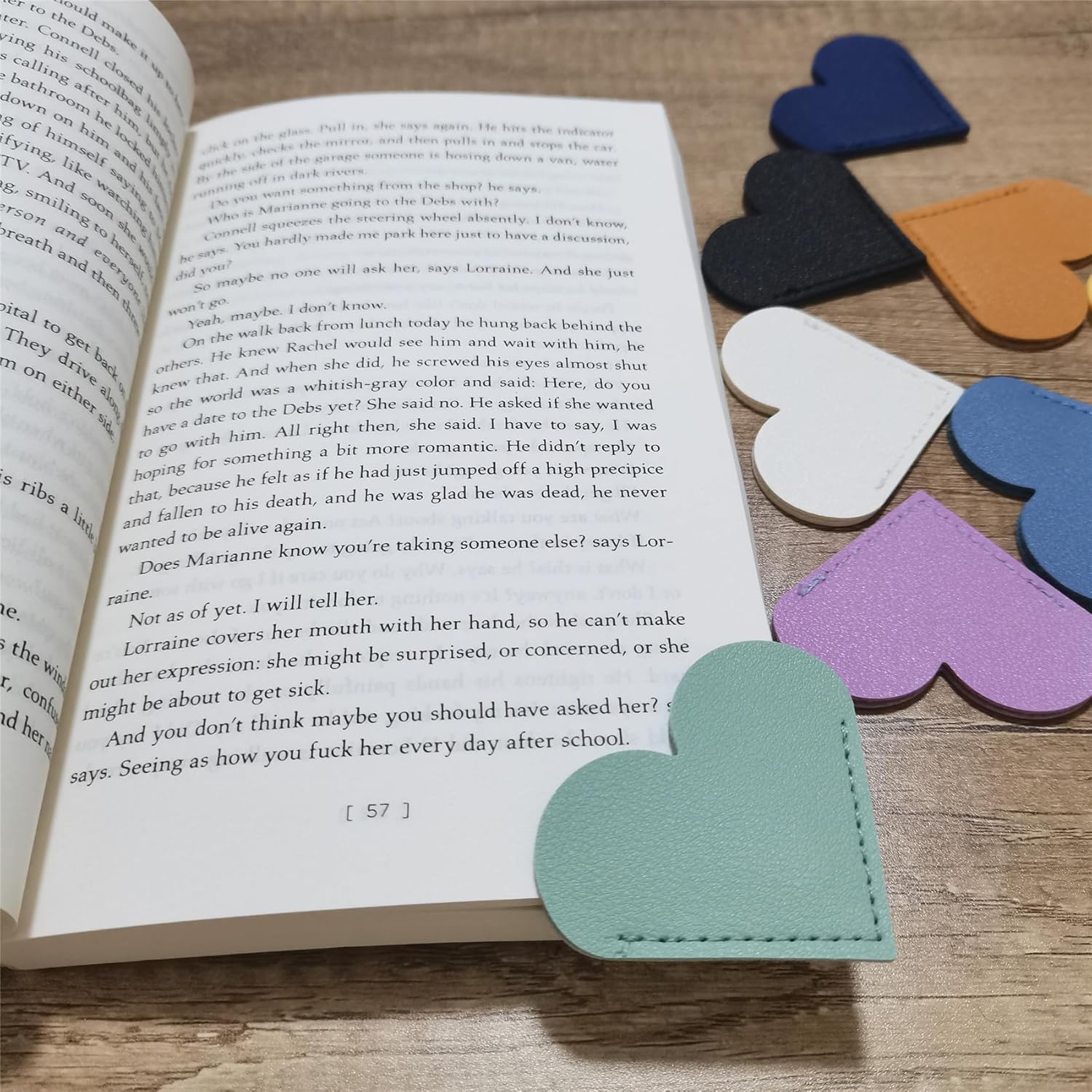 10Pcs Bookmarks for Women Book Marks for Reading Lovers, Cute Leather Heart Bookmarks for Friends Teachers Students Book Reading Lovers Present - Image 3