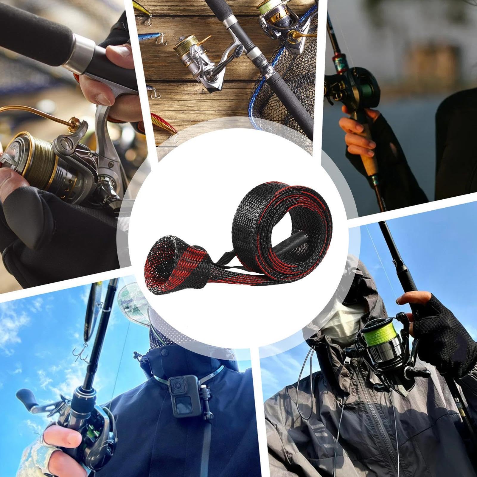 Fundas para caña de pescar, protector impermeable ajustable para surf, playa, lago, kayak, barco, herramienta resistente para viajes, garaje, río, uso en la orilla