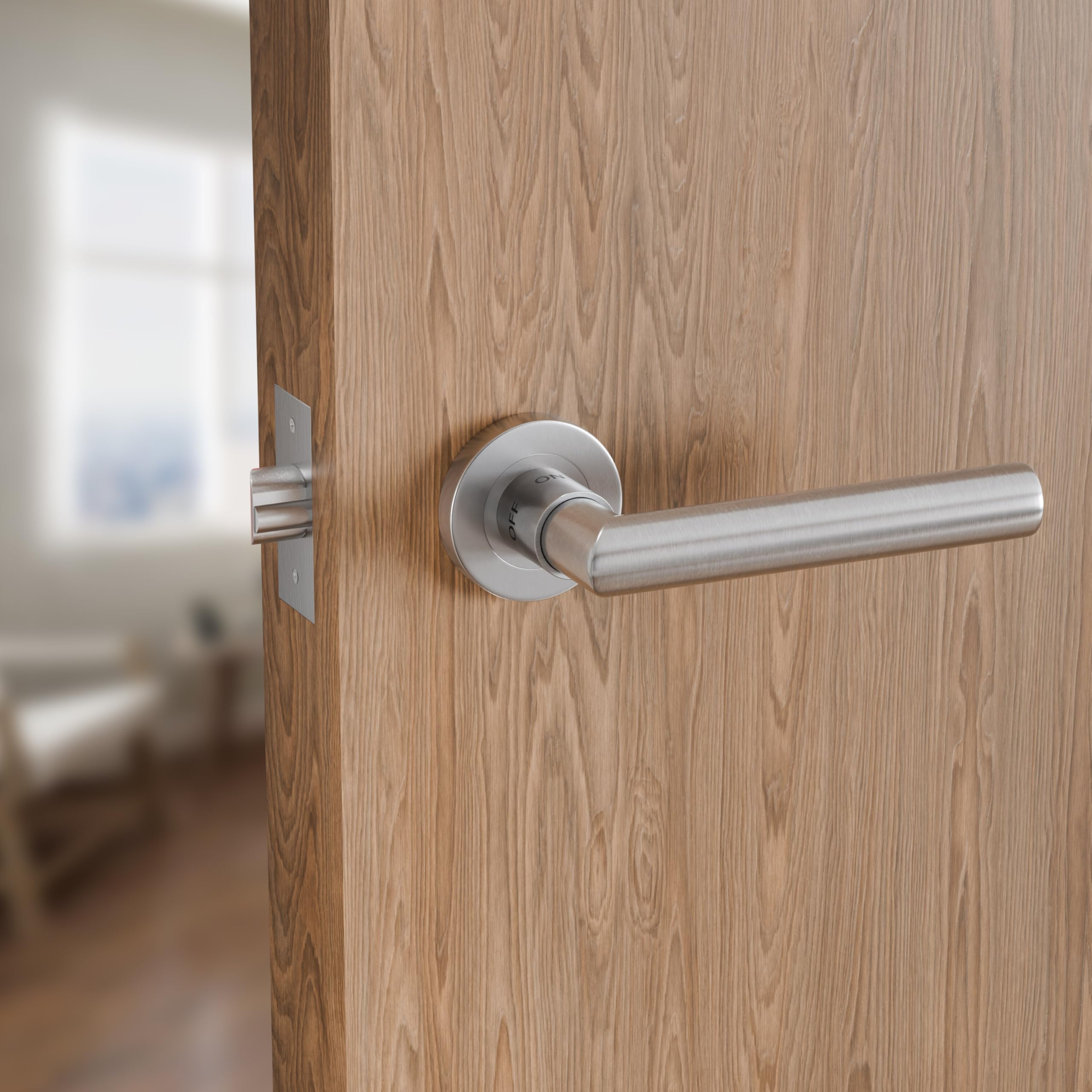 Diseño especial, manija giratoria para bloquear y desbloquear, juego de cerradura para puerta de dormitorio, manija de palanca para puerta de embutir (Z02-103-BK)