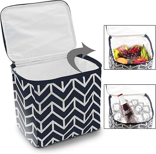 Miniatura 4 de Organizador de maletero, bolsa de almacenamiento plegable de carga portátil, hielera organizadora de vehículos, organizador con 3 compartimentos,