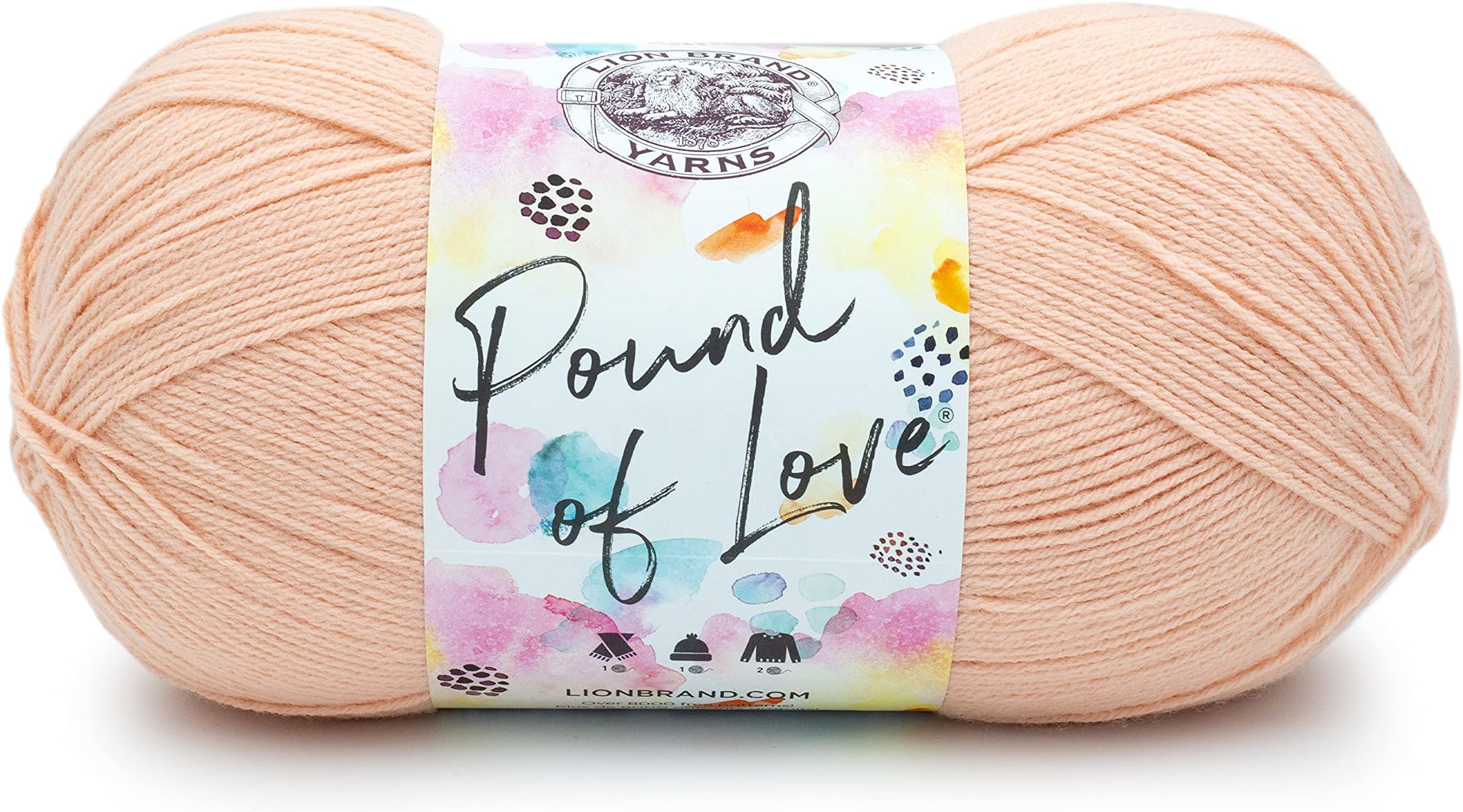 Lion Brand Yarn Pound of Love, Large Value Yarn for Knitting, Crochet, and Crafts, Pink Salt, 1 Pack