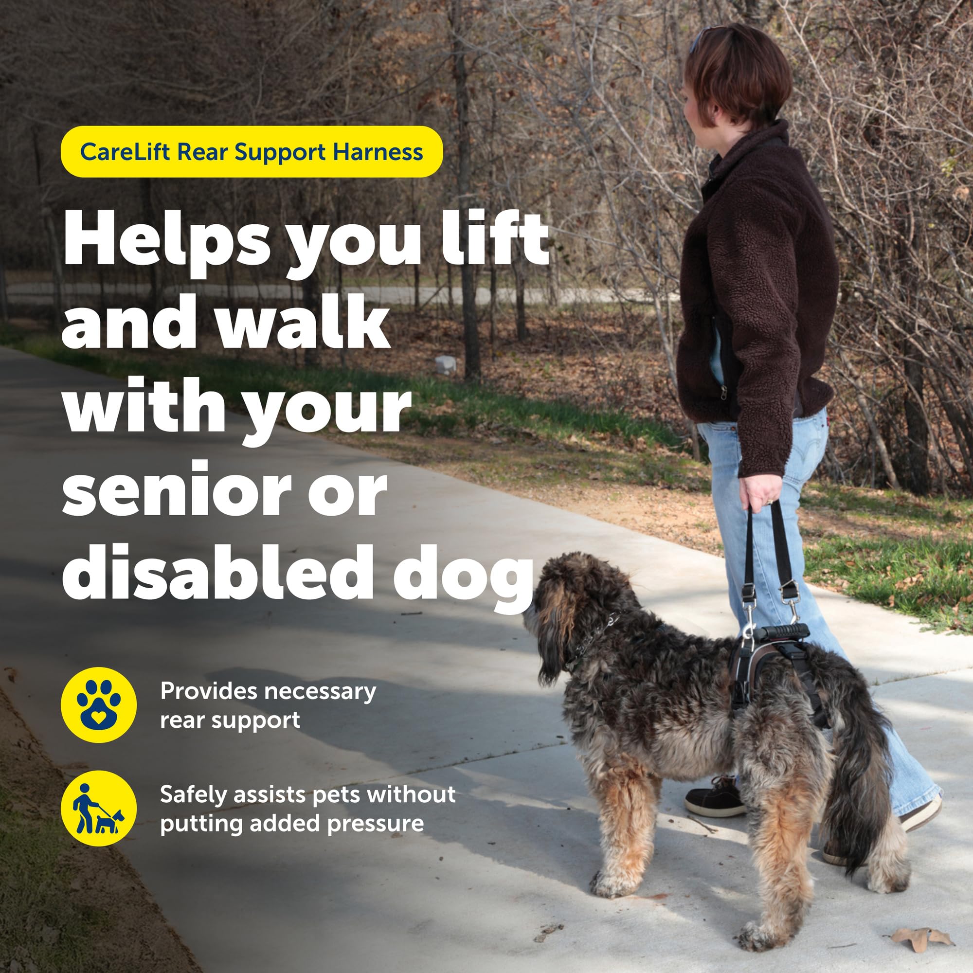 PetSafe Solvit CareLift - Arnés de elevación para Perros, Color Negro