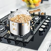 Vista 4 de Stovetop Popcorn Maker With Wooden Handles, Silver, 5qt (529019ECS)