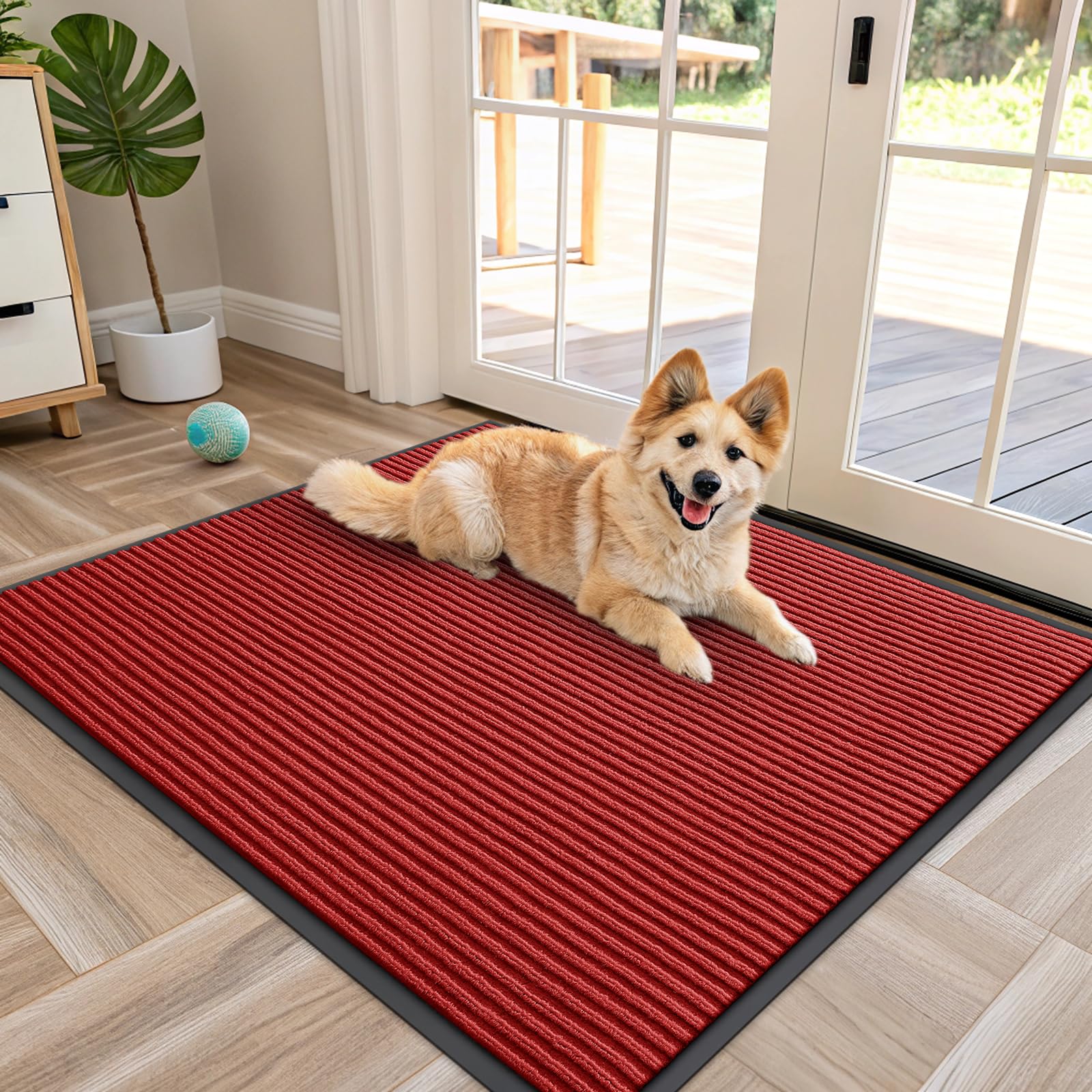 OLANLY Front Door Mat Indoor Outdoor Entrance, Waterproof Heavy Duty Doormat, Fade Resistant, Low Profile, Easy Clean Patio Porch Welcome Floor Mats for Entry, 29.5x17, Beige — view 47