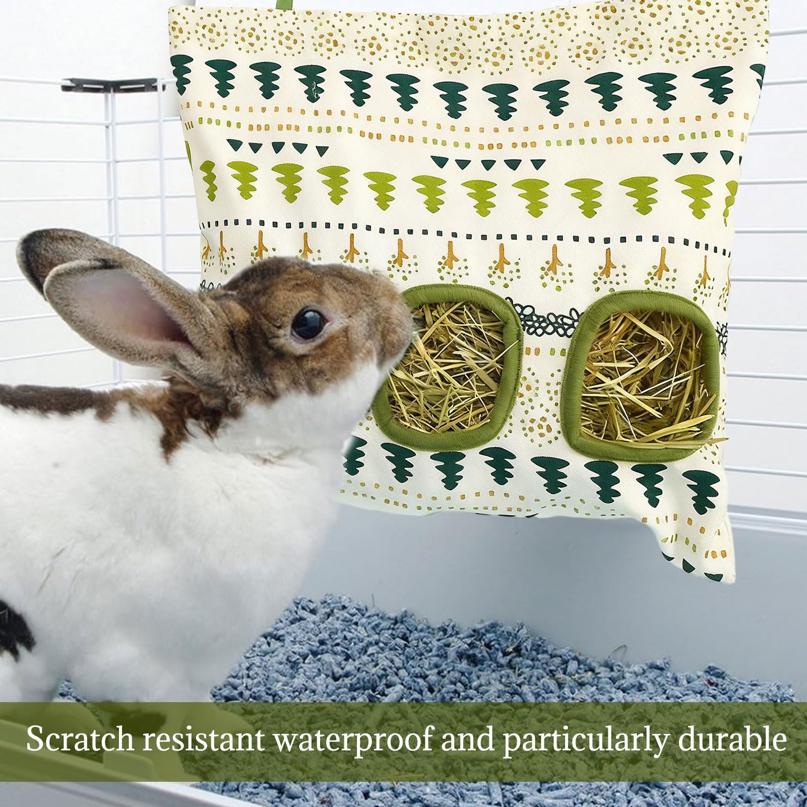 Sac A Foin Lapin, Sac A Foin, Ratelier Foi n Lapin, Distributeur de F OIN, S AC de Foi n Suspendu avec 3 Fenêtres pour Petits Animaux,Lap in/Chinchilla/Cochons d'Inde