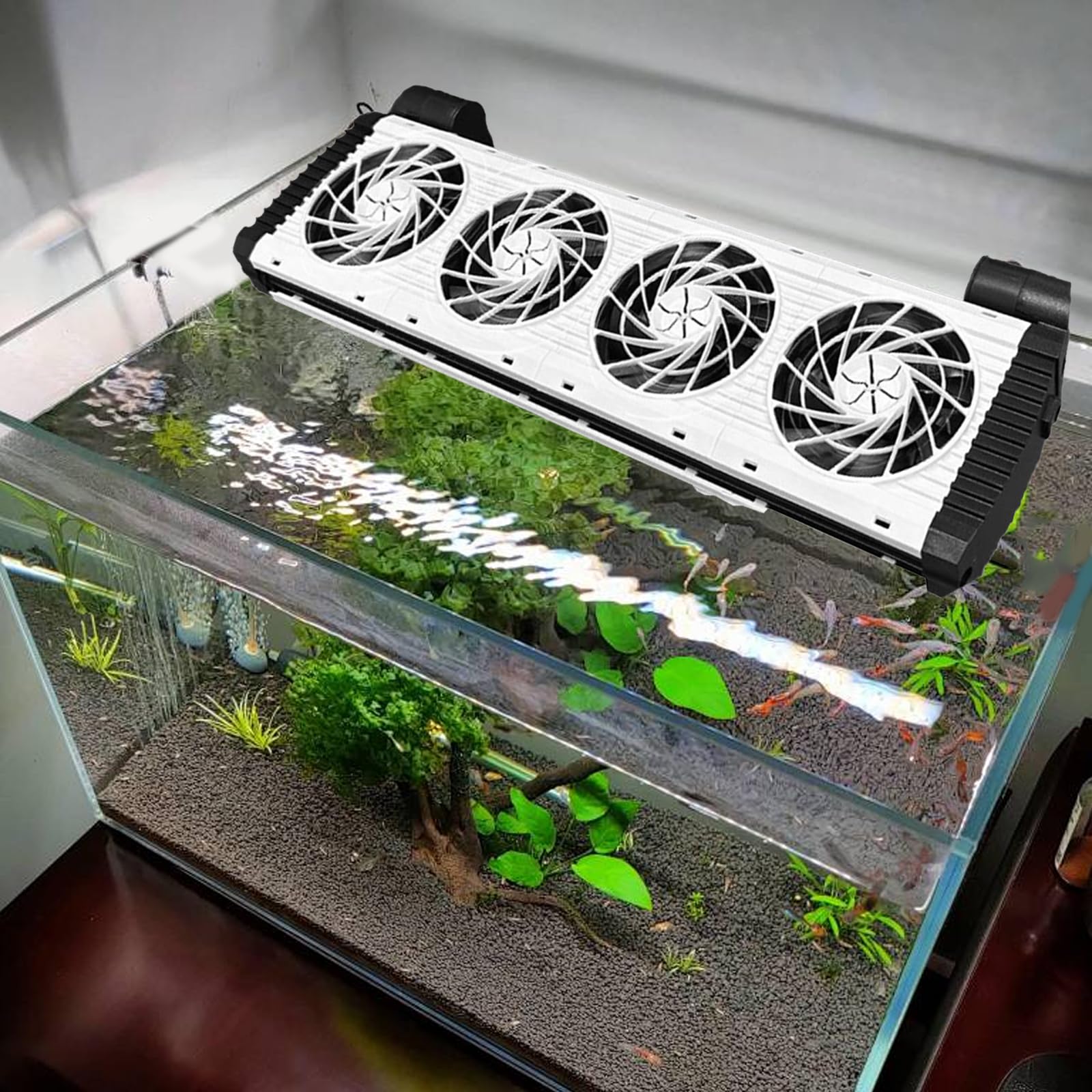 Ventilatore per Acquario, Ventola di Raffreddamento per Acquario Silenzioso Ventilatore a Clip con Timer e velocità Regolabile Raffreddatore d'Acqua per Terrari Salata o Case di (4 Ventola)