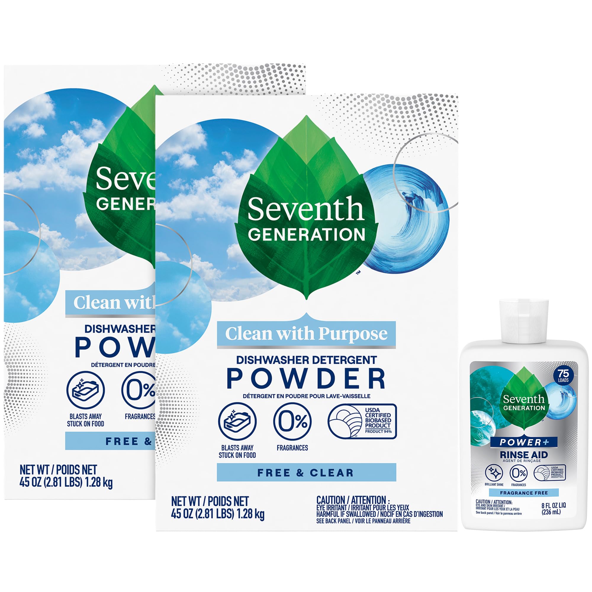 Seventh Generation Dishwasher Detergent Powder and Rinse Aid
