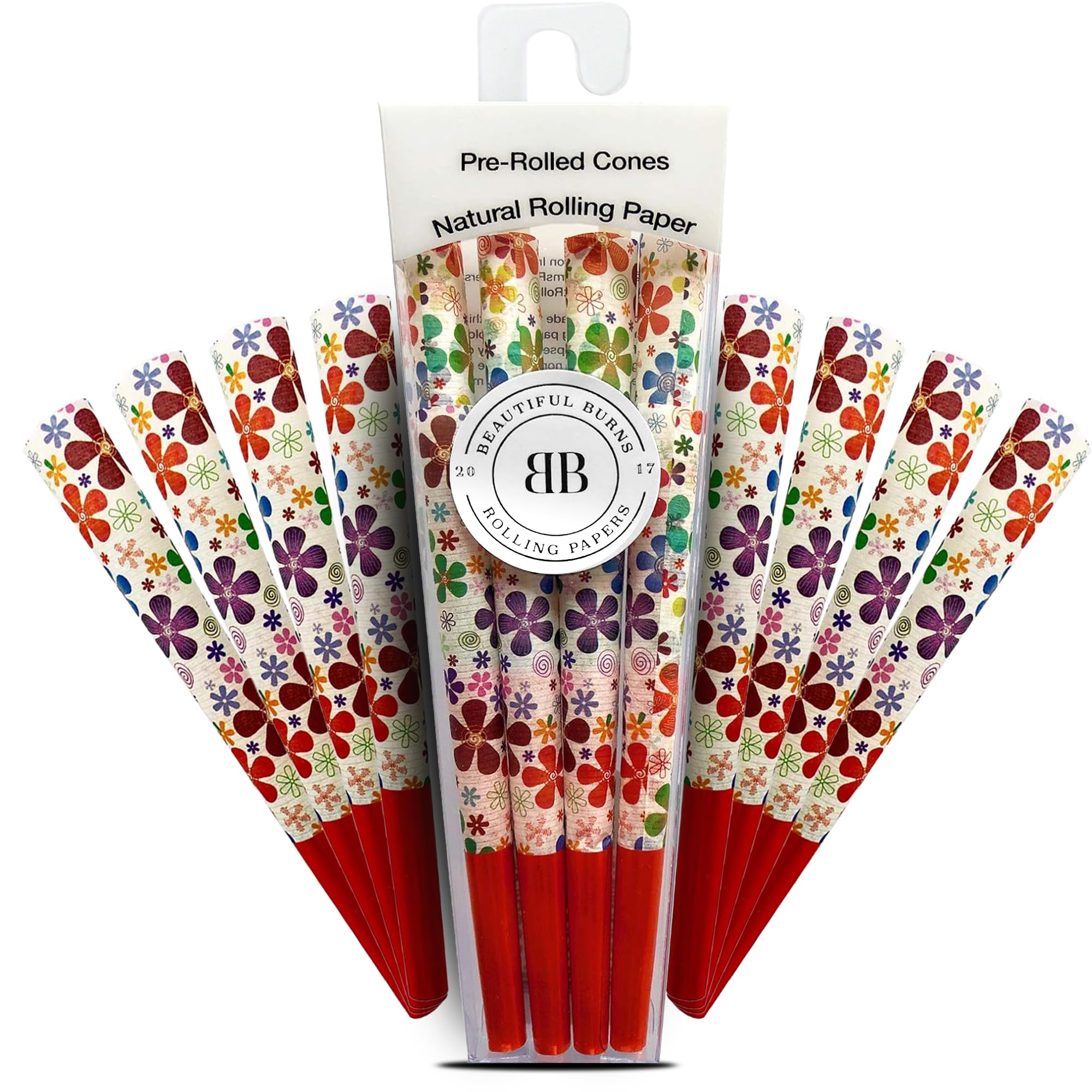 Beautiful Burns, Flower Power Pre-Rolled Cones - 8 Pack of Pre Roll Cone Shells