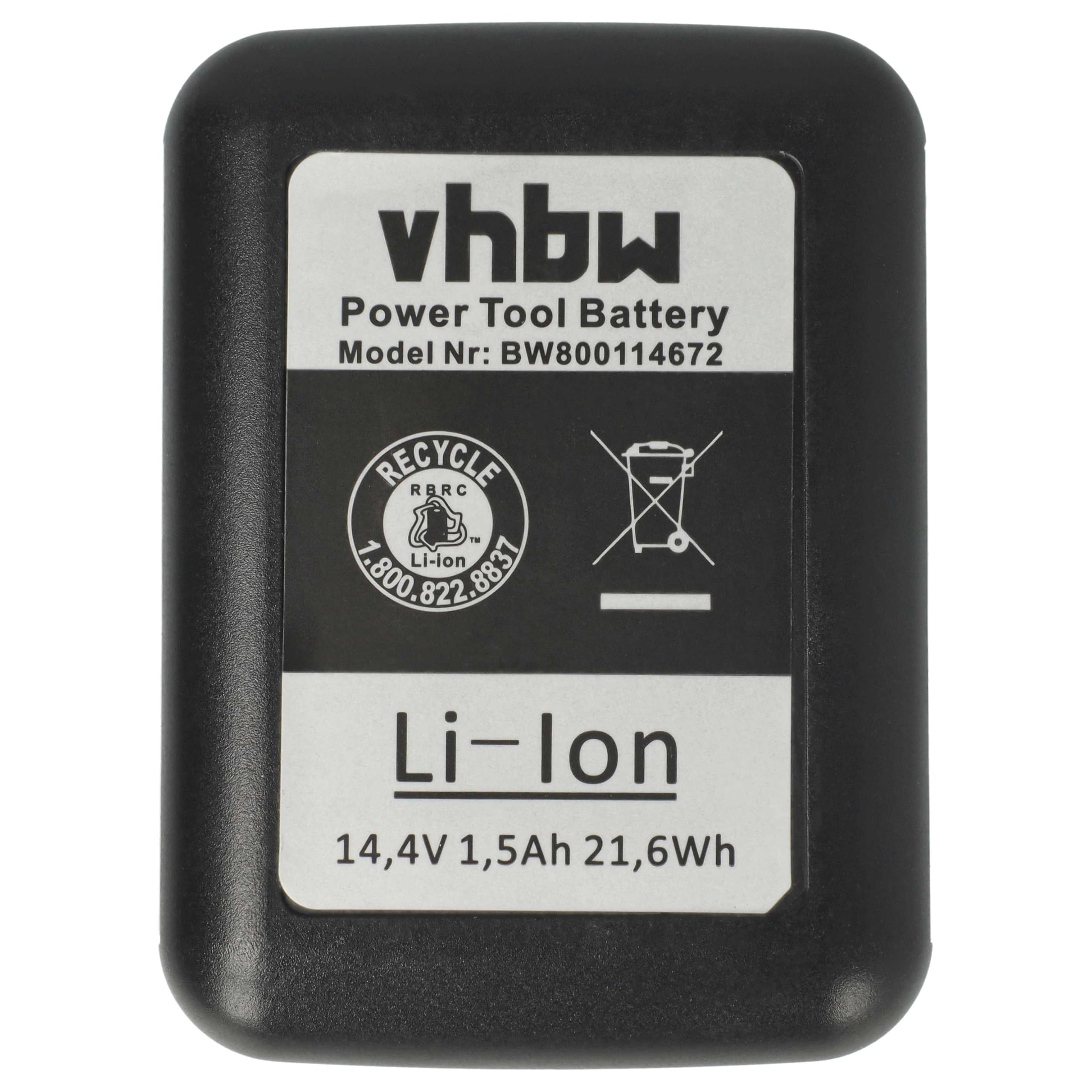 Vhbw 1x Batterie Compatible Avec Gesipa Accubird, Firebird Outil électrique, Outil De Pose Pour Rivets Aveugles 1500 Mah Li Ion 14 4 V 83911383