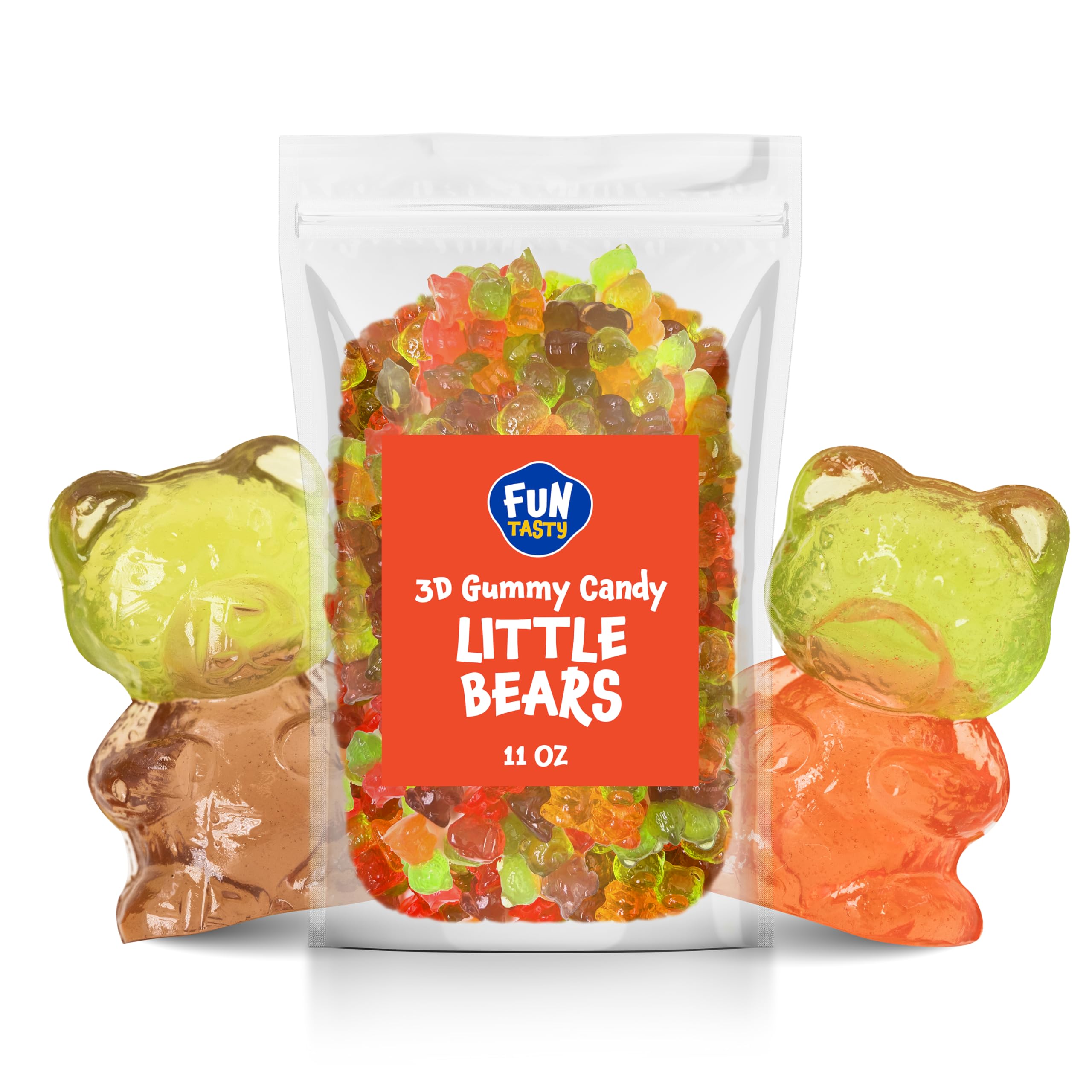 Gummy Bears Candy - 11 Ounce Pack - Assorted Fruit Flavors - 3D Shape