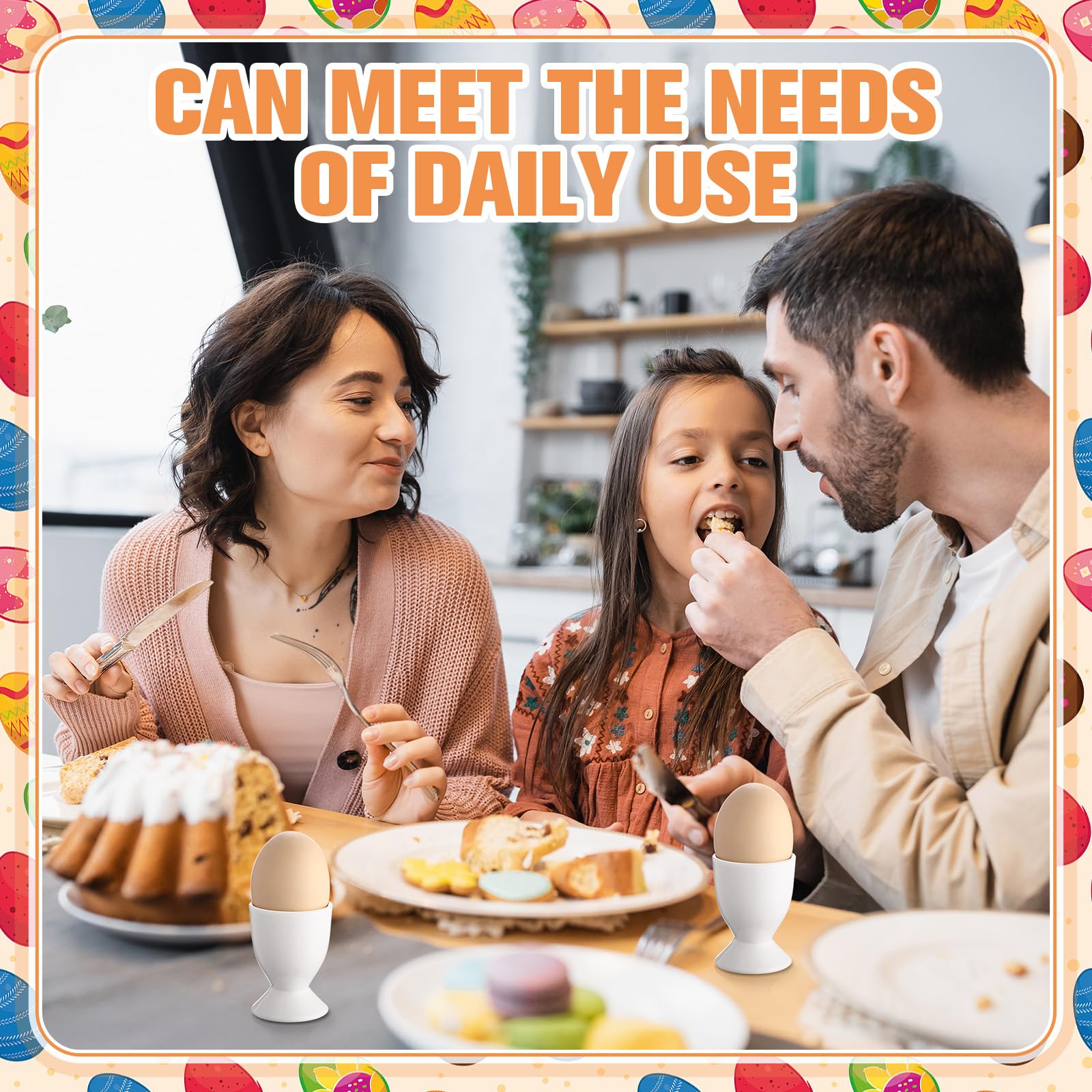 Vesici Ceramic Egg Cups Easter Gift Set of 18 Porcelain Single Egg Stand Holder for Hard and Soft Boiled Egg Breakfast Cooking Party Dinning Kitchen Gadgets Tools