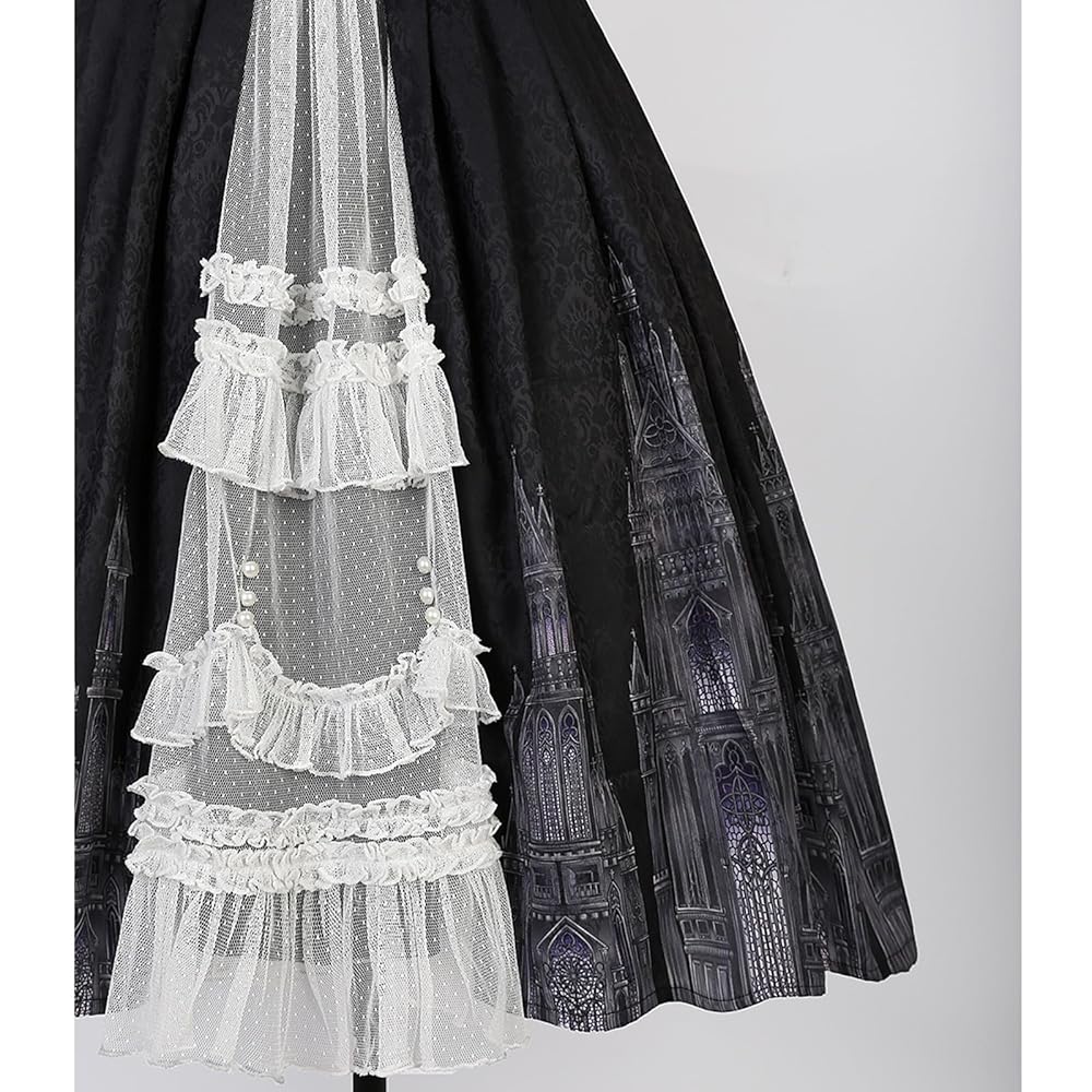 美品　BPN　チュール入りワンピース　ふんわり　ゴスロリ　フラワー　十字架　黒 Amazon.co.jp: [d．alice Gothic ＆ Lolita