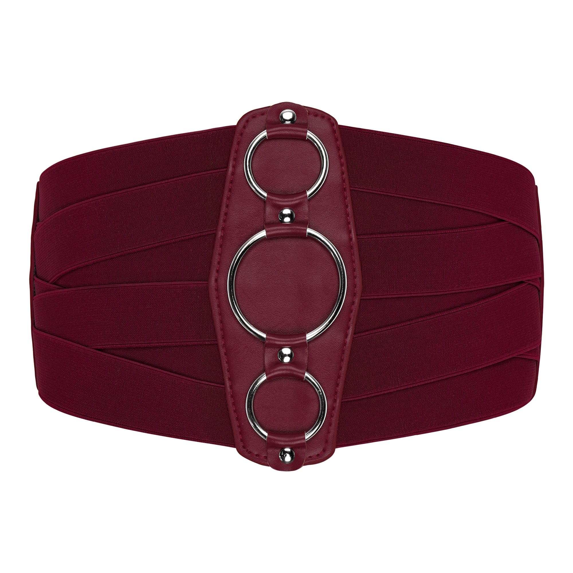 Blackbutterfly Women's Red 7 Inch Wide Lattice Corset Waspie Elastic Waist Belt (, Xxl)