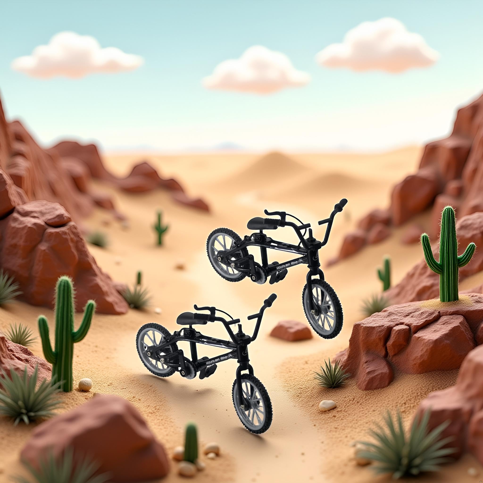 Modèle de Scène de Mini Vélo 1:64 Diorama de Vélo de Montagne Échelle de Construction Bleu