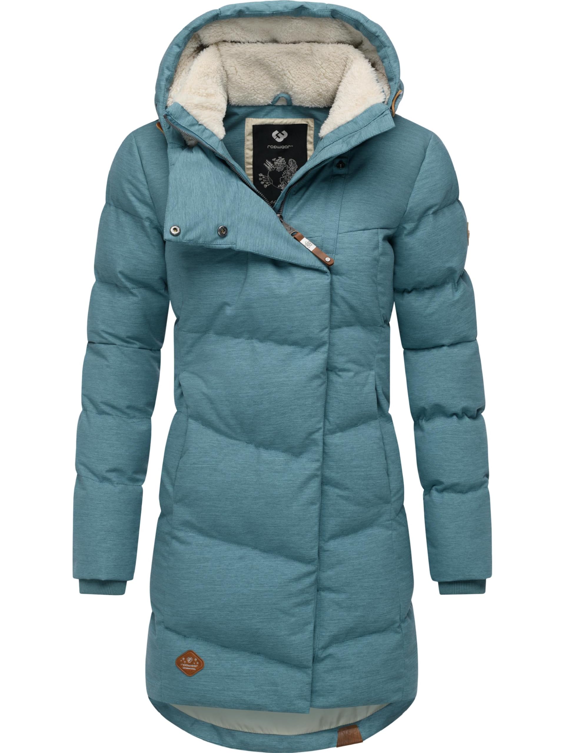 Ragwear Women's Stone Blue25 Pavla Intl Waterproof Winter Coat Warm Quilted Coat Long With Hood Xs-6Xl, M
