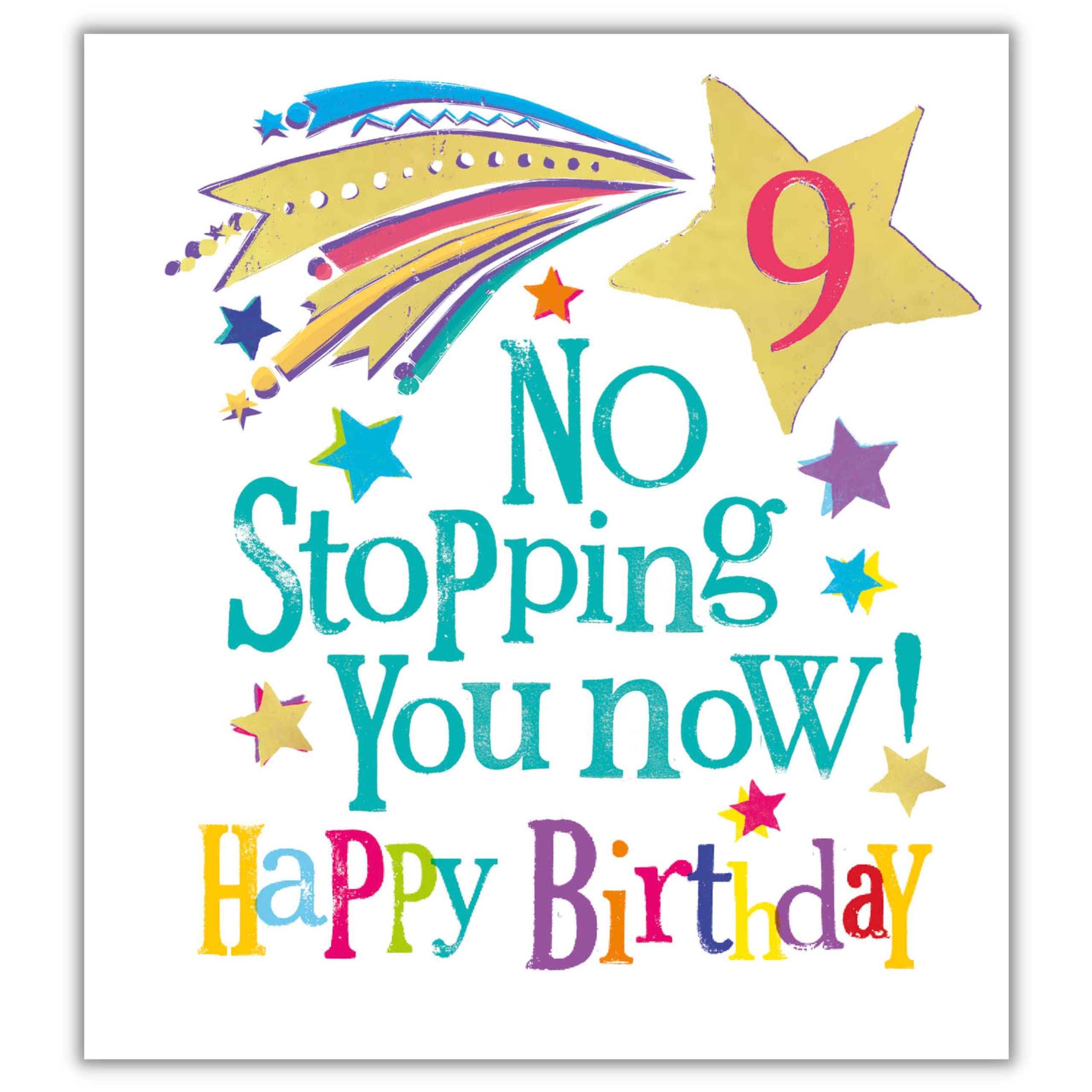 Age 9 Birthday Card, Brightside Age 9 Birthday Card, 9th Birthday Card Brightside, Happy 9th Birthday Card