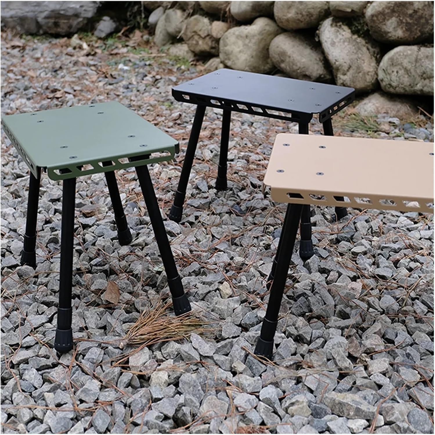 Outdoor Camping Tactical Chair Folding Stool Lightweight Pony Stool Portable Fishing Aluminium Stool with Storage Bag
