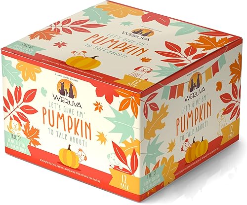 Weruva Comida clásica para perros, Let's Give Em' Pumpkin to Talk About Paquete variado, lata de 5.5 onzas (paquete de 12)
