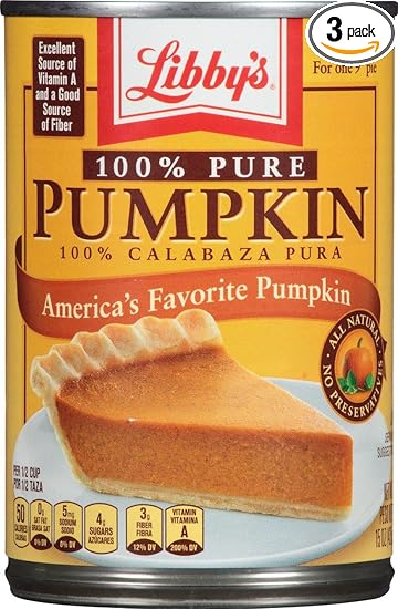 Libby's 100% Pure Pumpkin, 15 oz Cans (Pack of 3)