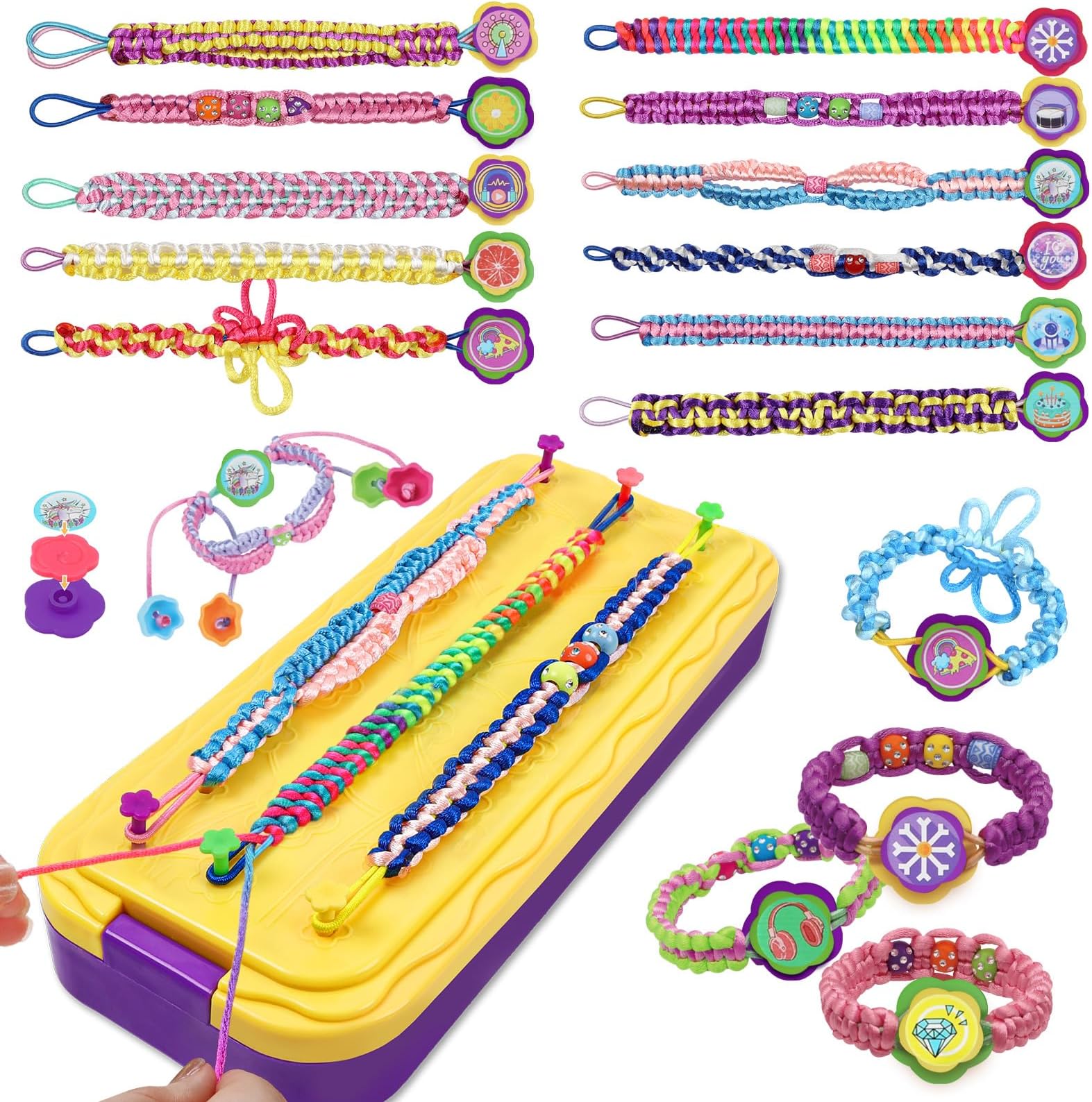 DDAI Arts and Crafts for Kids Age 8-12 Friendship Bracelet Making Kit for Girls - Best Birthday Gifts Ideas for Girl 7 9 10 11 Year Old - Popular Bracelets String Maker Toys Set