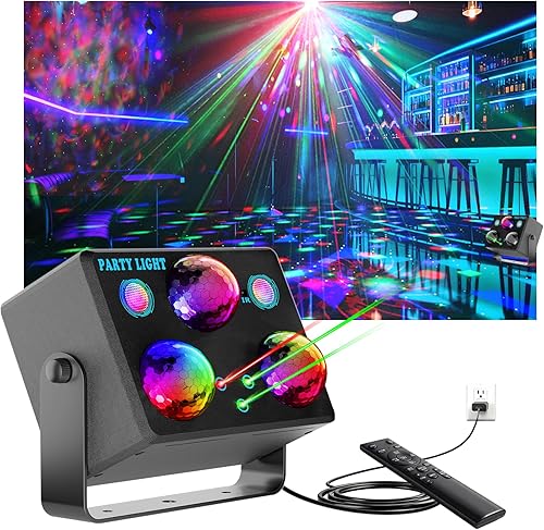 Miniatura 7 de Luz de discoteca para fiesta, proyector de estrellas, luz nocturna, luces estroboscópicas, luces de bola de discoteca, luz oceánica, activada por