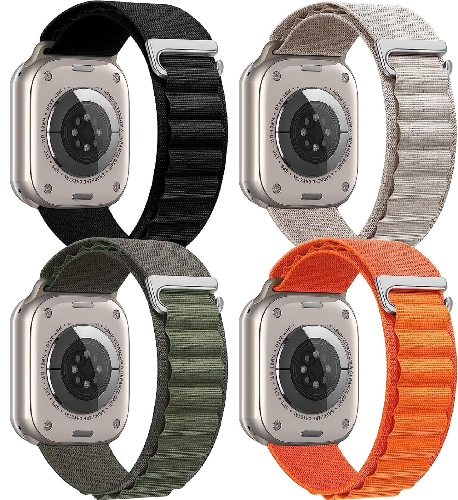 ACHOR ACH113 Alpine G - Hook [ Nylon ] / Trail [ Velcro ] Loop Watch Straps/Bands Compatible (BLACK/STARLIGHT/GREEN/ORANGE, [ 42MM / 44MM / 45MM / 49MM ULTRA ]) (B0CGPH767J) Amazon Price History, Amazon Price Tracker