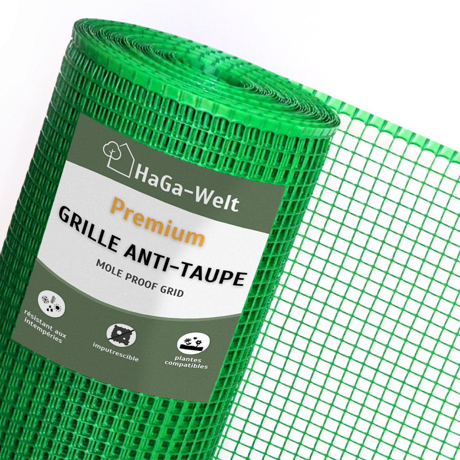 HaGa Grille Anti-Taupe 1,2m x 10m en Plastique Vert pour chasser Les Taupes dans Le Jardin - Chasse-Taupe respectueux des Animaux | Dissuasion des Taupes