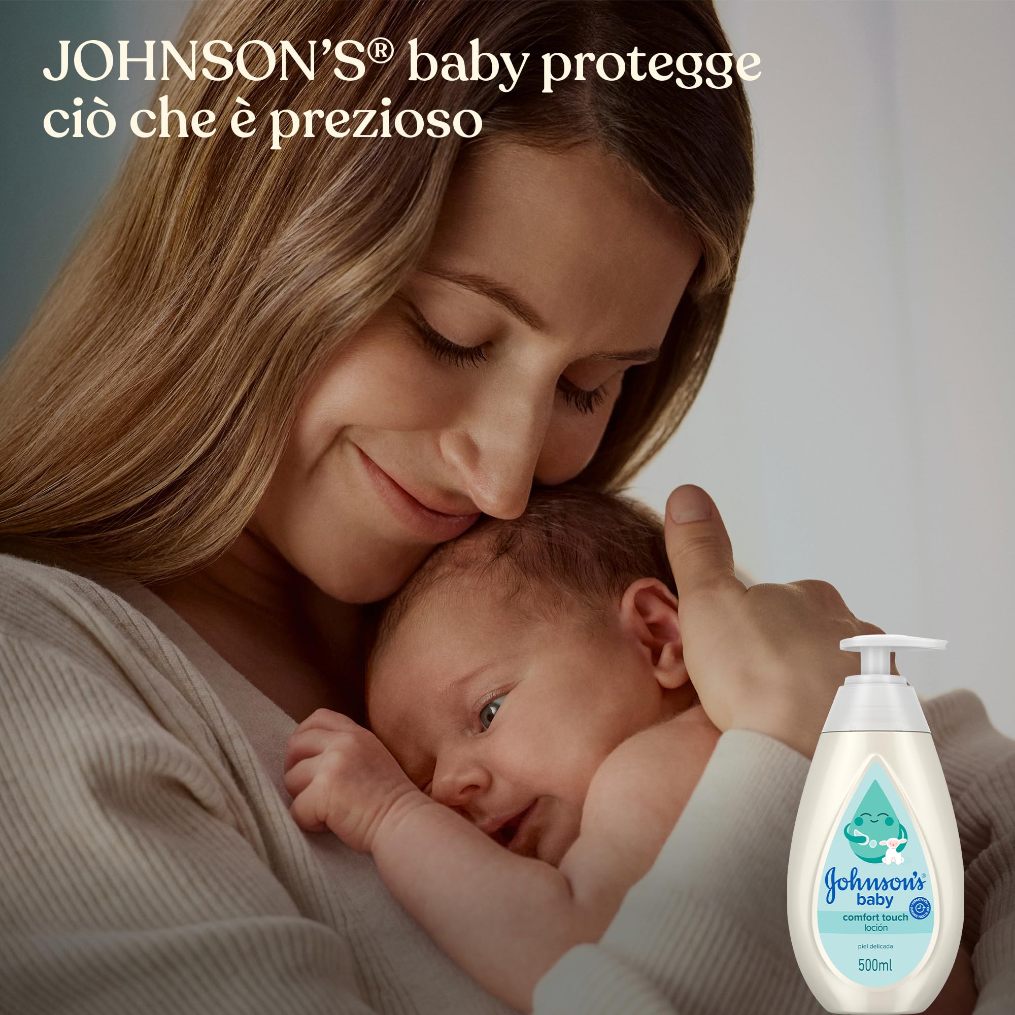 Johnson's Baby Comfort Touch Crema Liquida 500 ml, Crema idratante per neonati con fragranza al Cocco, Baby lotion per pelle delicata