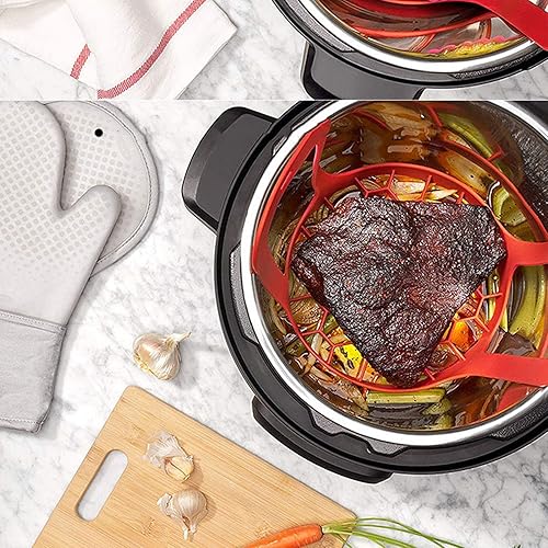 Miniatura 3 de Eslingas de olla a presión, vaporizador de silicona, multifuncional, portátil, cesta de drenaje, olla a presión, eslingas para hornear