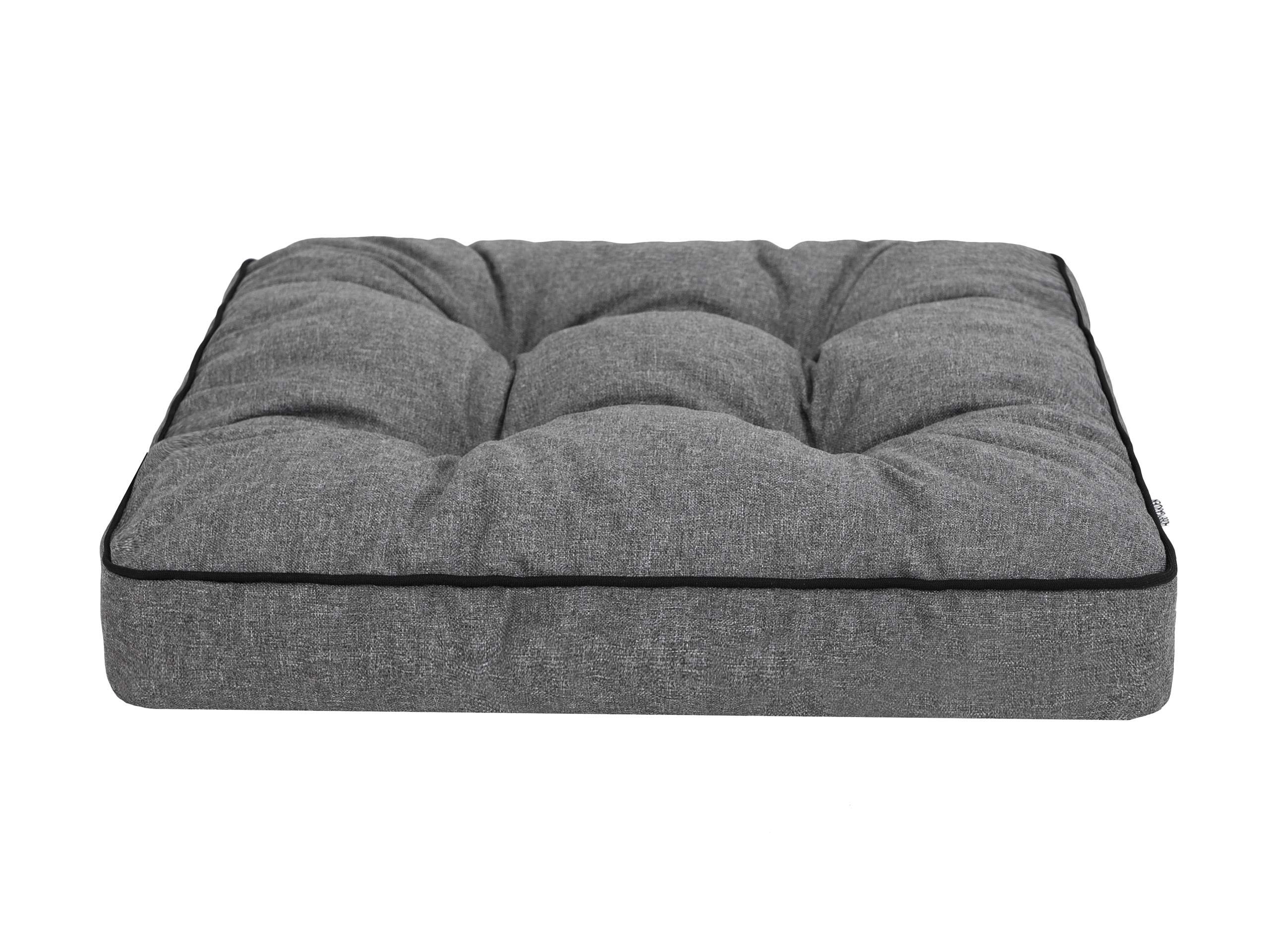 PillowPrim 4er Set Stuhlkissen 49x47 cm Sitzauflagen Polsterauflagen Outdoor/Indoor Außen/Innen Garten Winter gatren Freizeit Sommer Sommerferien Anthrazit
